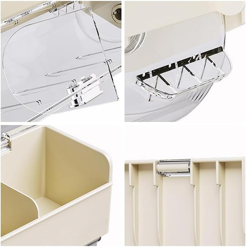 Betterlifewj 2Pcs Apricot Wall Mounted Storage Box， Underwear Organiser Clear Dustproof Organizer Holder Household Storage Box for Lingerie, Socks, Ties, Data Cable image number 6