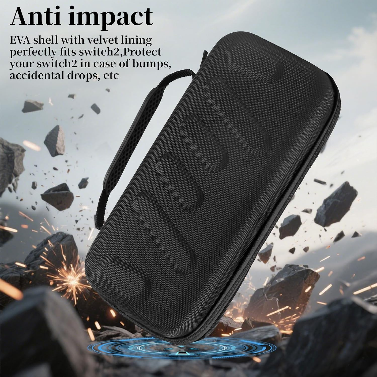 LUPAPA Carrying Case Compatible with Switch 2(2025) -Multifunctional Storage Box with 20 Game Card Slots Portable Storage Bag for Accessories, Protective Travel Handbag EVA Hard Bag (Black)