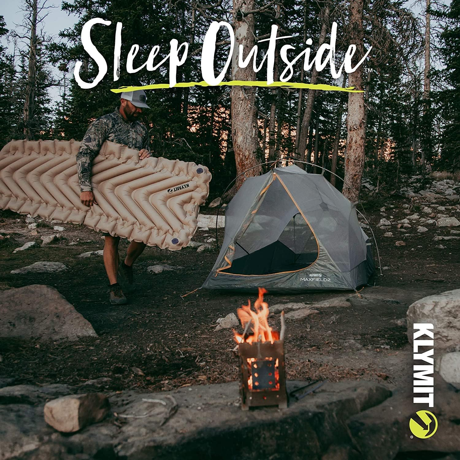 KLYMIT Static V Luxe SL, Sleeping Pad, Extra Wide, Best Comfort for Car Camping, Travel, and Backpacking