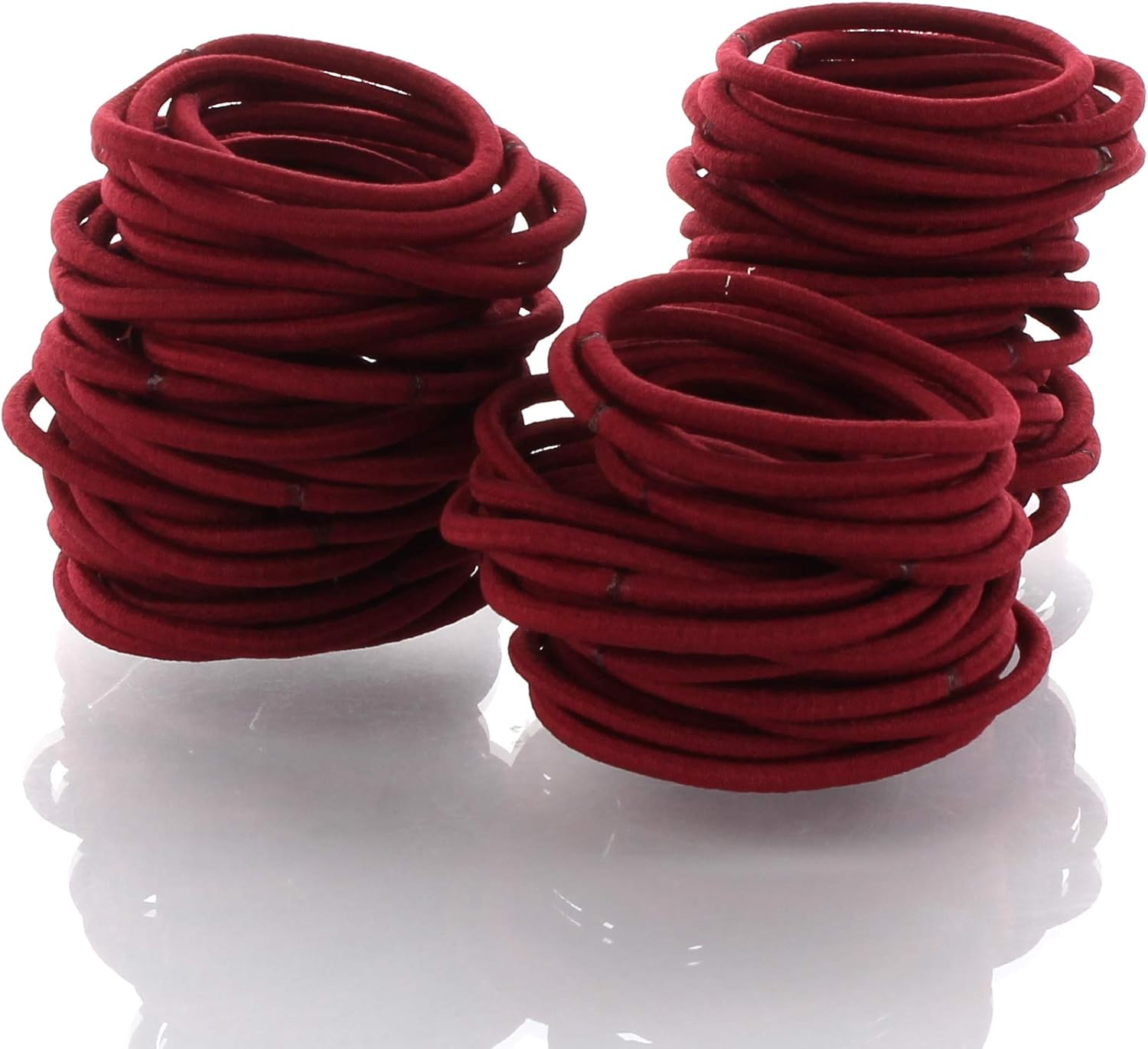 My Lello Hair Elastics Hair Ties, Professional Grade Ponytail Holders - Maroon 20 Pack