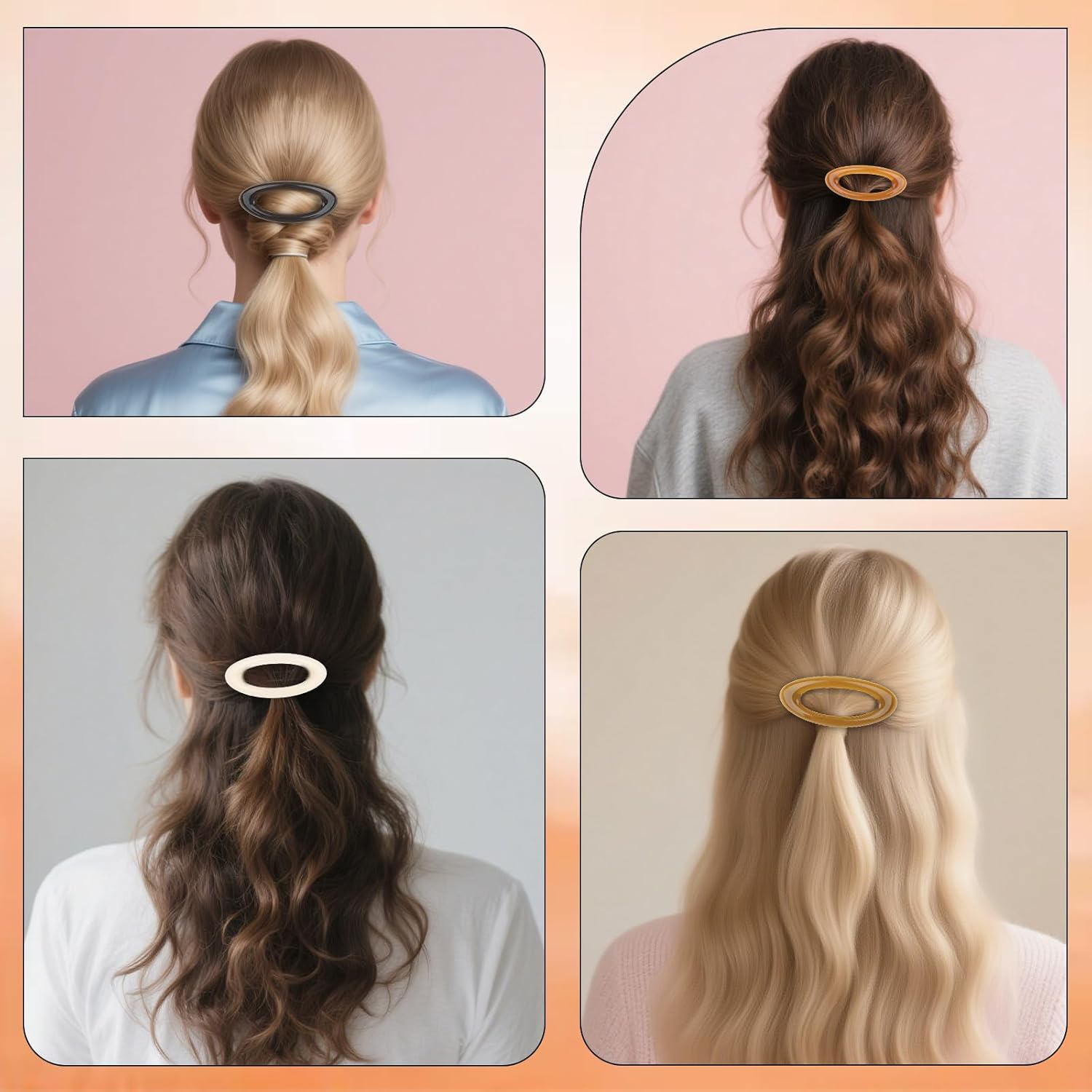Srotmirw Women'S Hair Clips, Pack of 4 Oval Shaped Hair Accessories for Women and Girls to Choose From image number 4