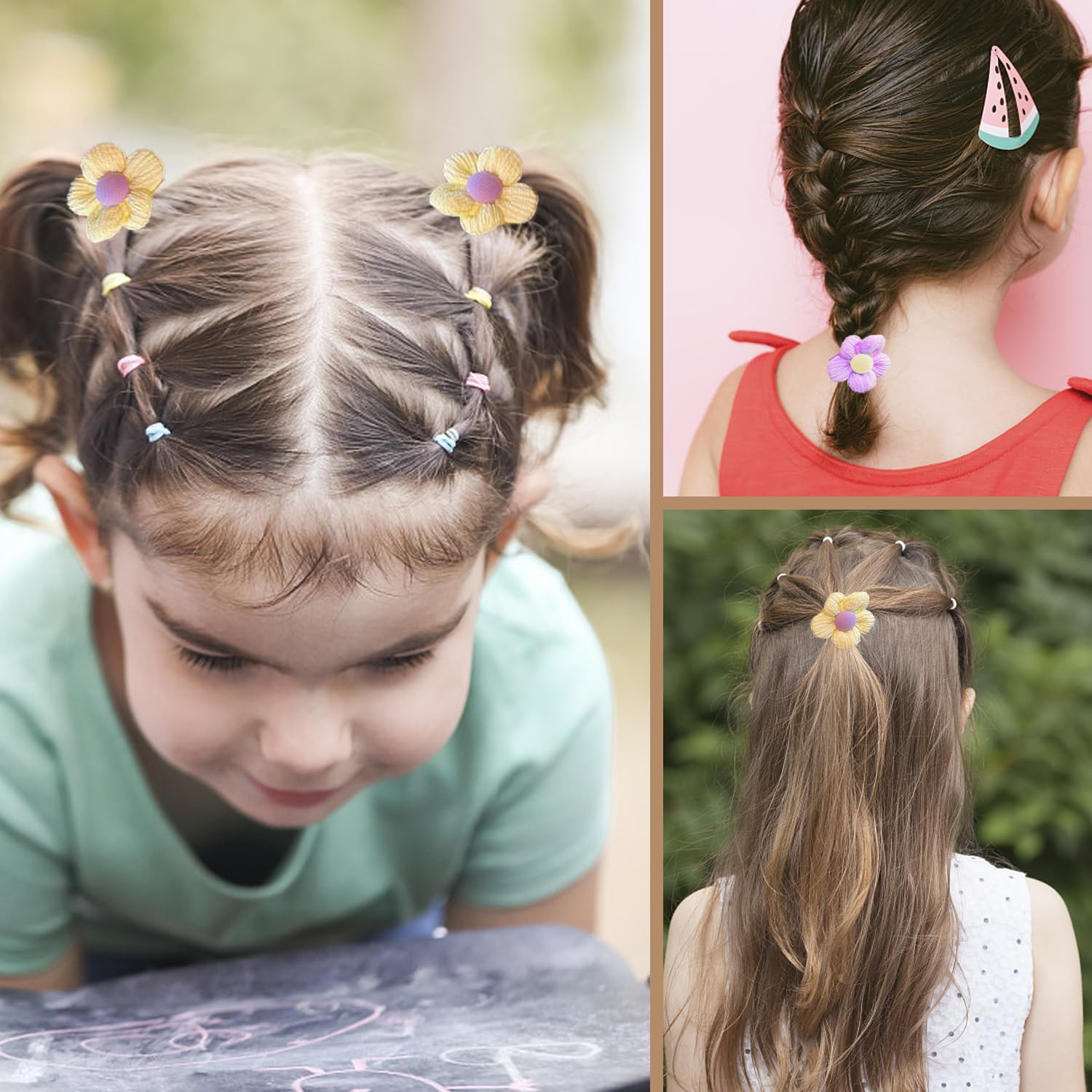 Pack of 18 Hair Loops, Highly Elastic Headwear Elastic Bands, Soft and Not Hurting for the Hair Rope, Suitable for Tying Ponytails and Meatball Heads. image number 1