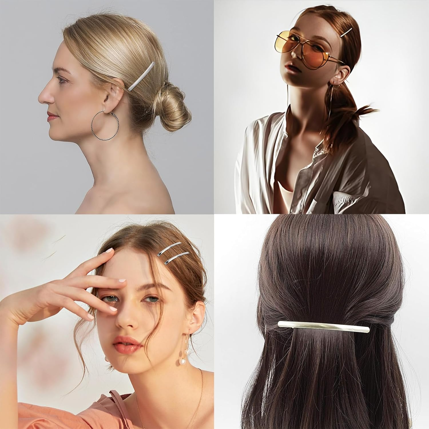 14 Pieces Metal French Barrette Clip for All Hair Types, Especially for Fine Hair, Stable Hold Stylish Accessory