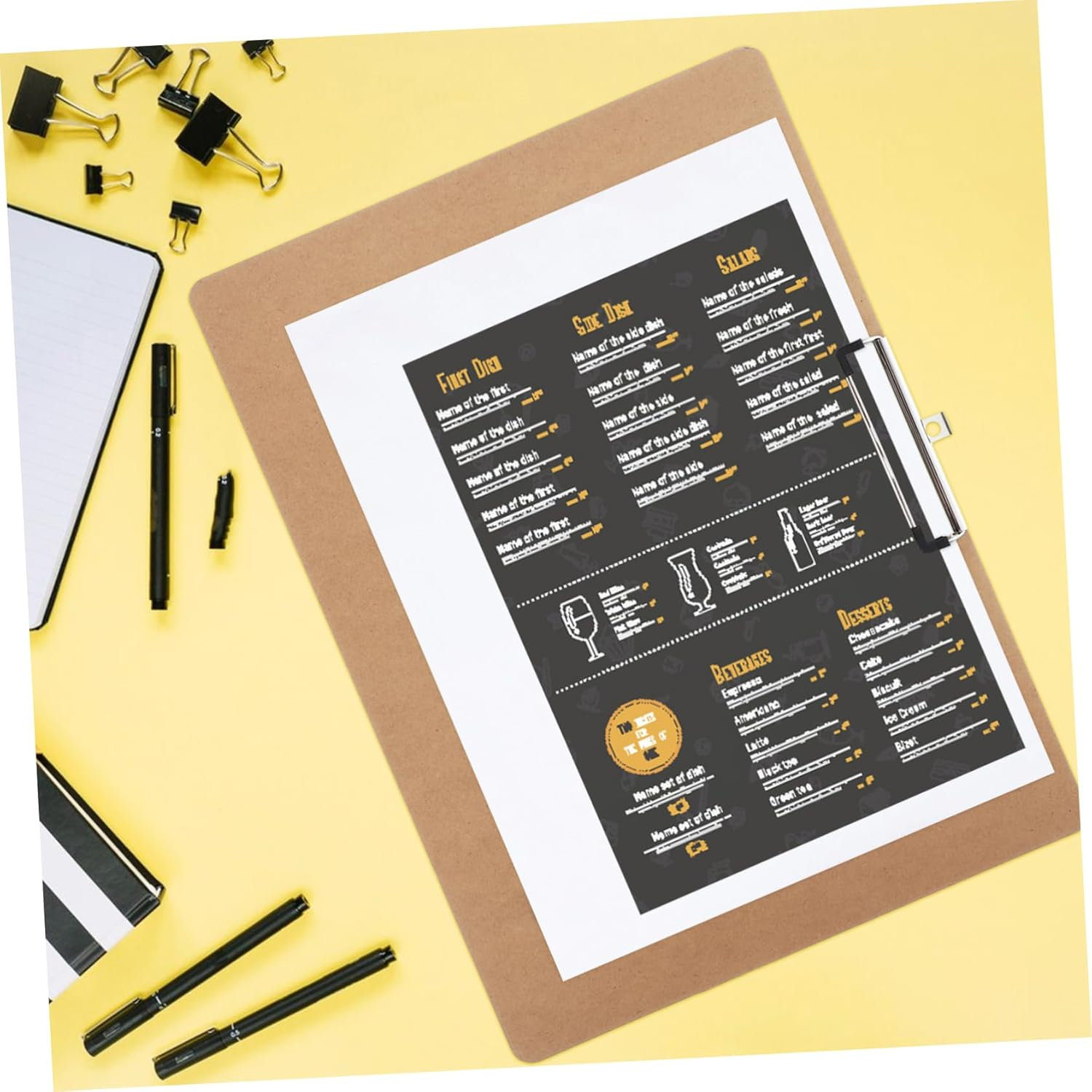 Tofficu 1Pc Wooden Writing Clipboard Clip for Document Sorting Ergonomic Design for Home School Office Use Wood Backing Board for Easy Handling image number 5