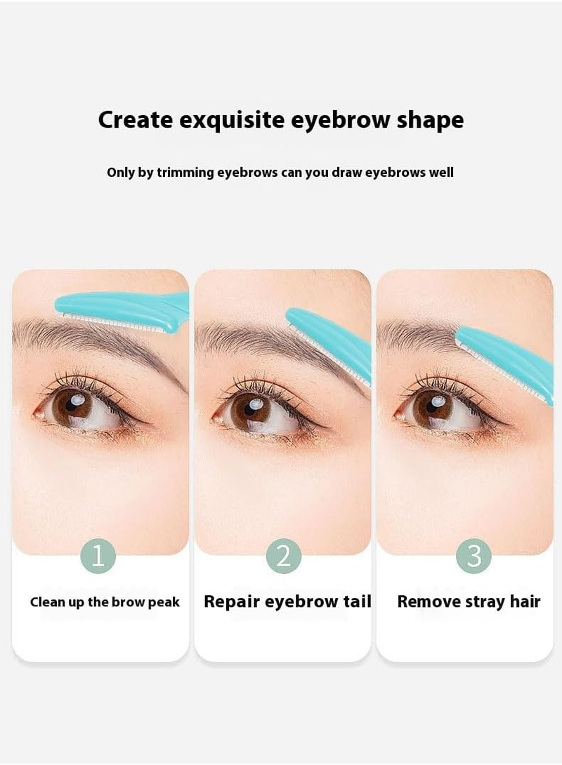 Professional Eyebrow and Body Hair Trimming Kit, 12-Piece Set, Black, Multi-Purpose Grooming Tools - Pink image number 6