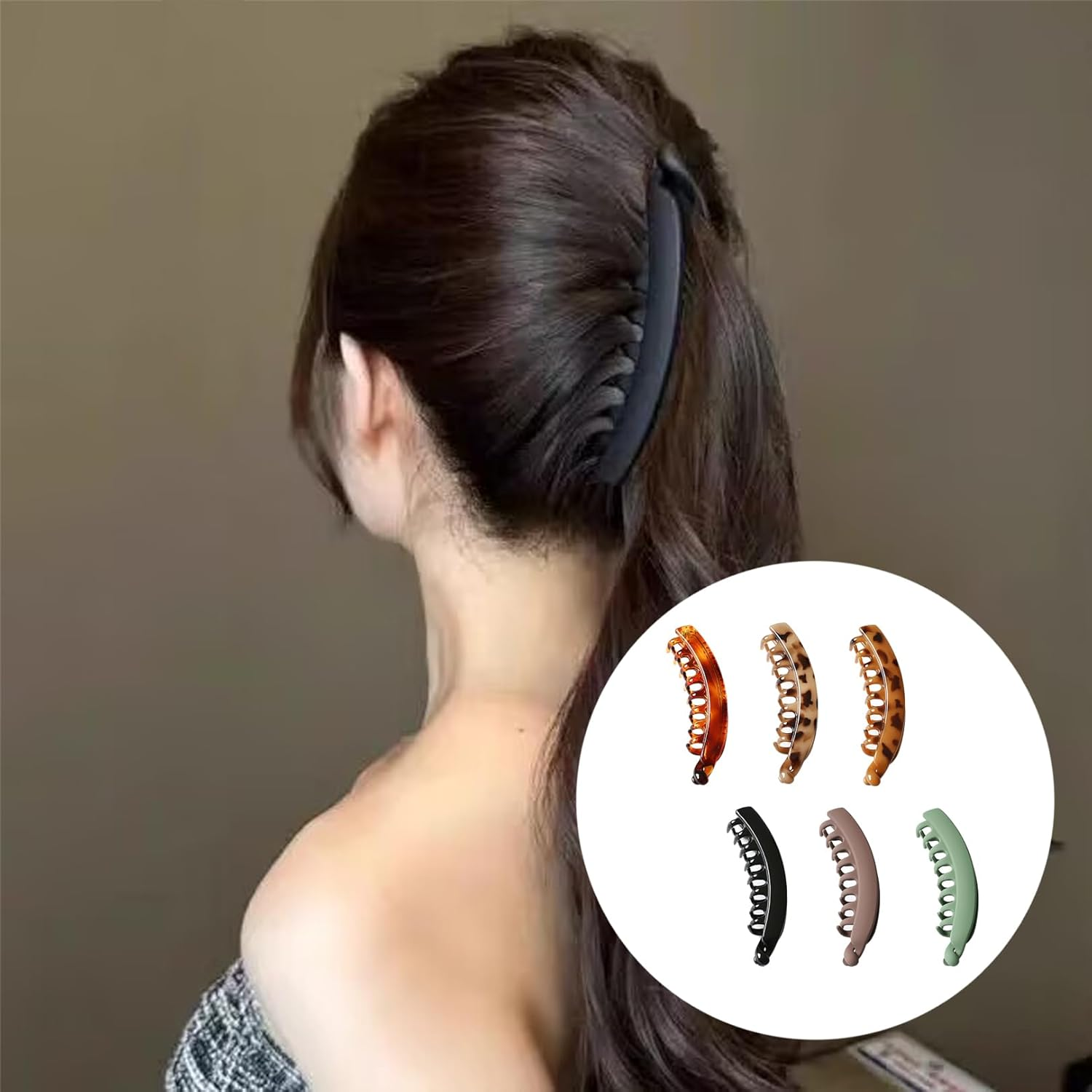 Pack of 6 Banana Clip Hair, Banana Clip Thin Hair, Banana Hair Clips Women'S Large, Hair Banana Clip, Beauty French Banana Clip Hair Clips, Hair Clips Women'S French Vintage, Ponytail Holder Clip image number 3