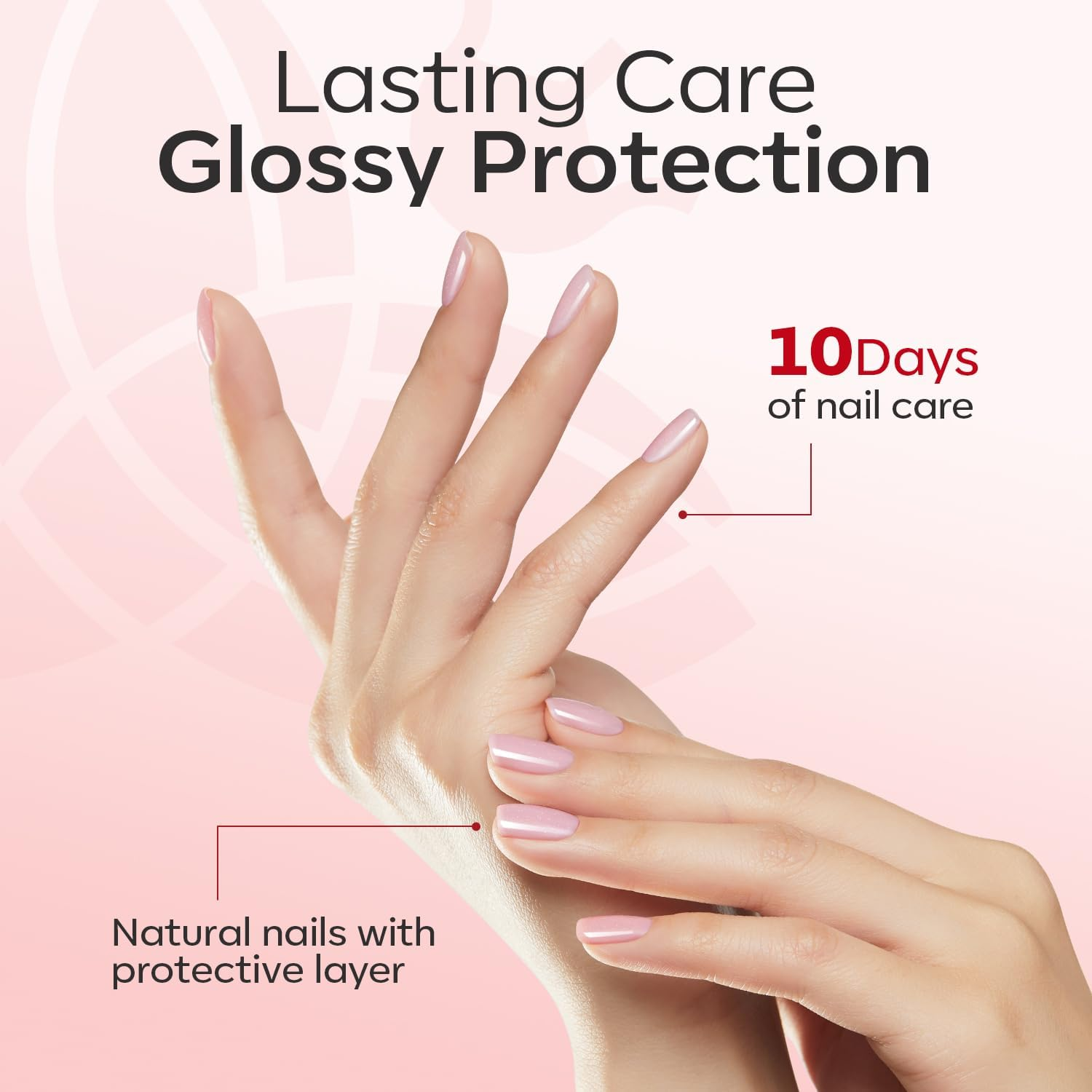 Modelones Nail Strengthener, Sparkle Pink Nail Natural Concealer Foundation Polish Air Dry Nail Growth Polish for Damaged Nails Imperfection Masking Gifts for Women 15Ml image number 5