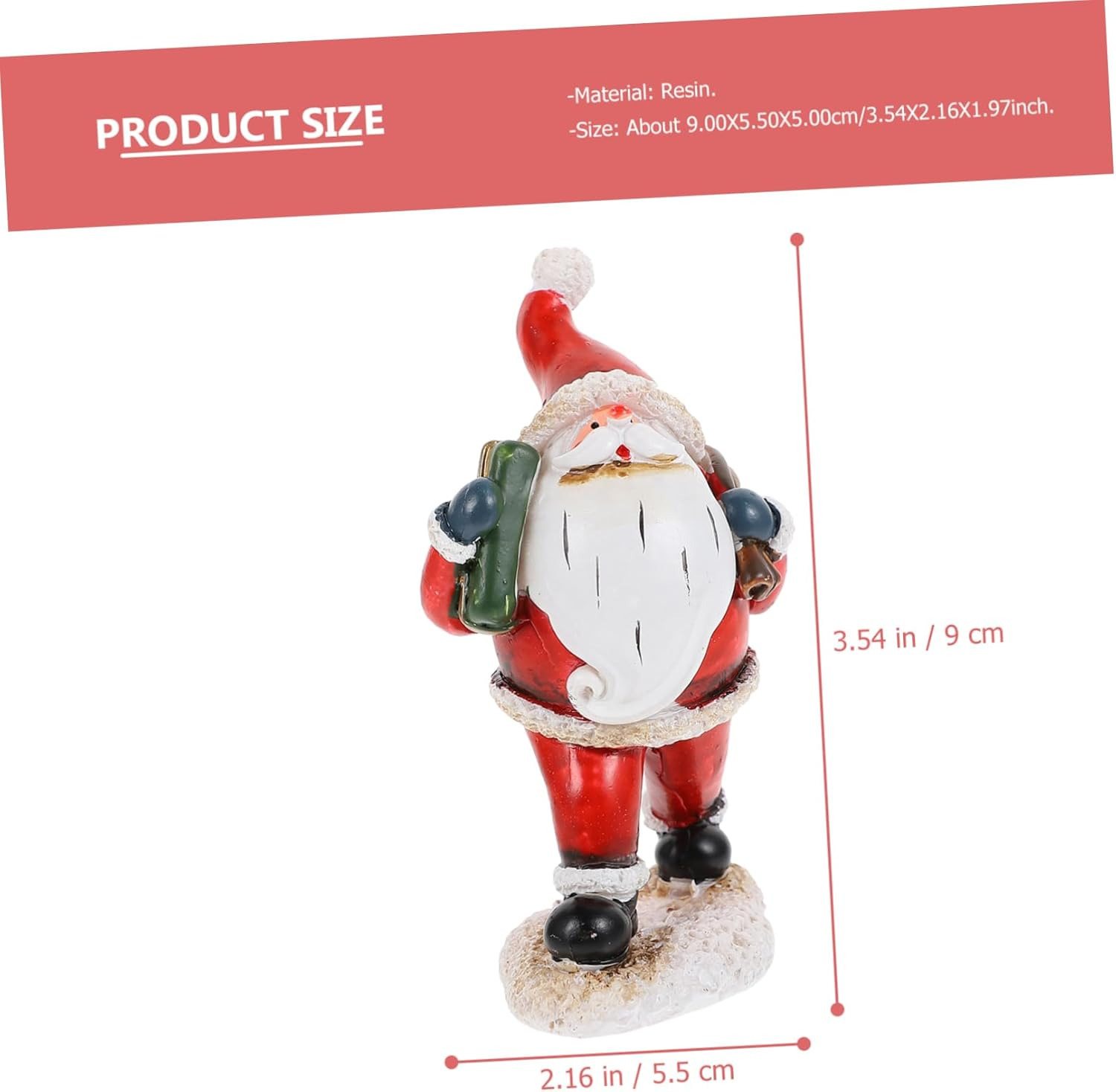 KOMBIUDA Santa Claus Ornaments Resin Christmas Decoration Desktop Adornment Creative Santa Claus Decor Xmas Presents for Home and Party - Multi image number 2