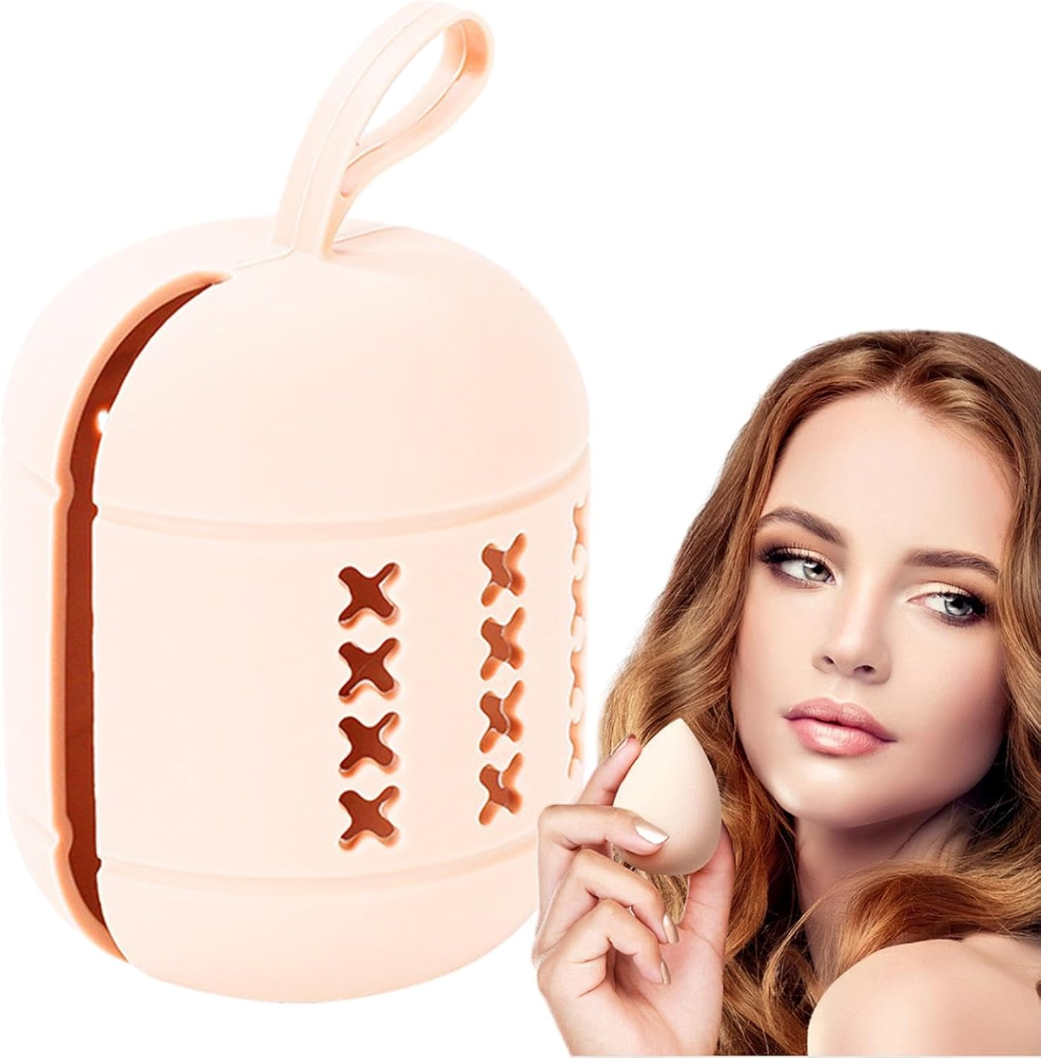 Makeup Sponge Holder, Beauty Sponge Case | Double Sided Breathable Silicone Powder Puff Holder, Cosmetic Sponge Container for Any Sponge