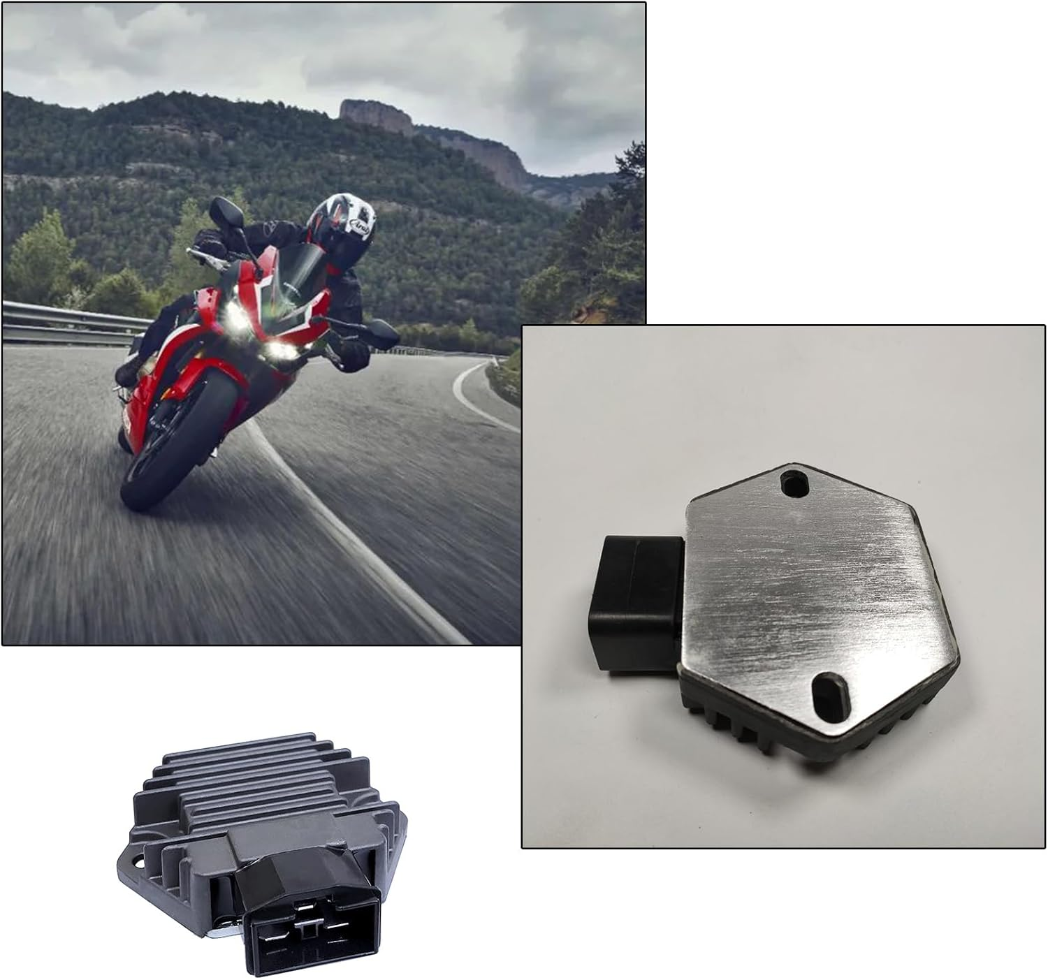 Motorcycle Voltage Regulator Rectifier 31600-MV4-000 31600-MV4-010 Competible with Honda CB CBR RR NT Hawk GT Pacific Coast VT Shadow VT Magna VT Shadow