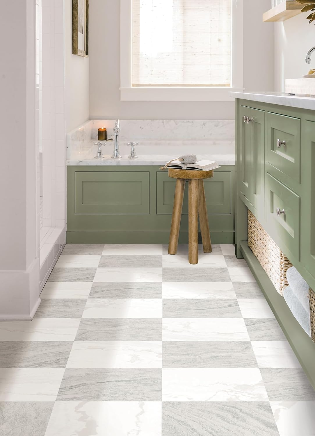 Chris Loves Julia FP5061 Bonneville Peel and Stick Floor Tiles, Neutral image number 4