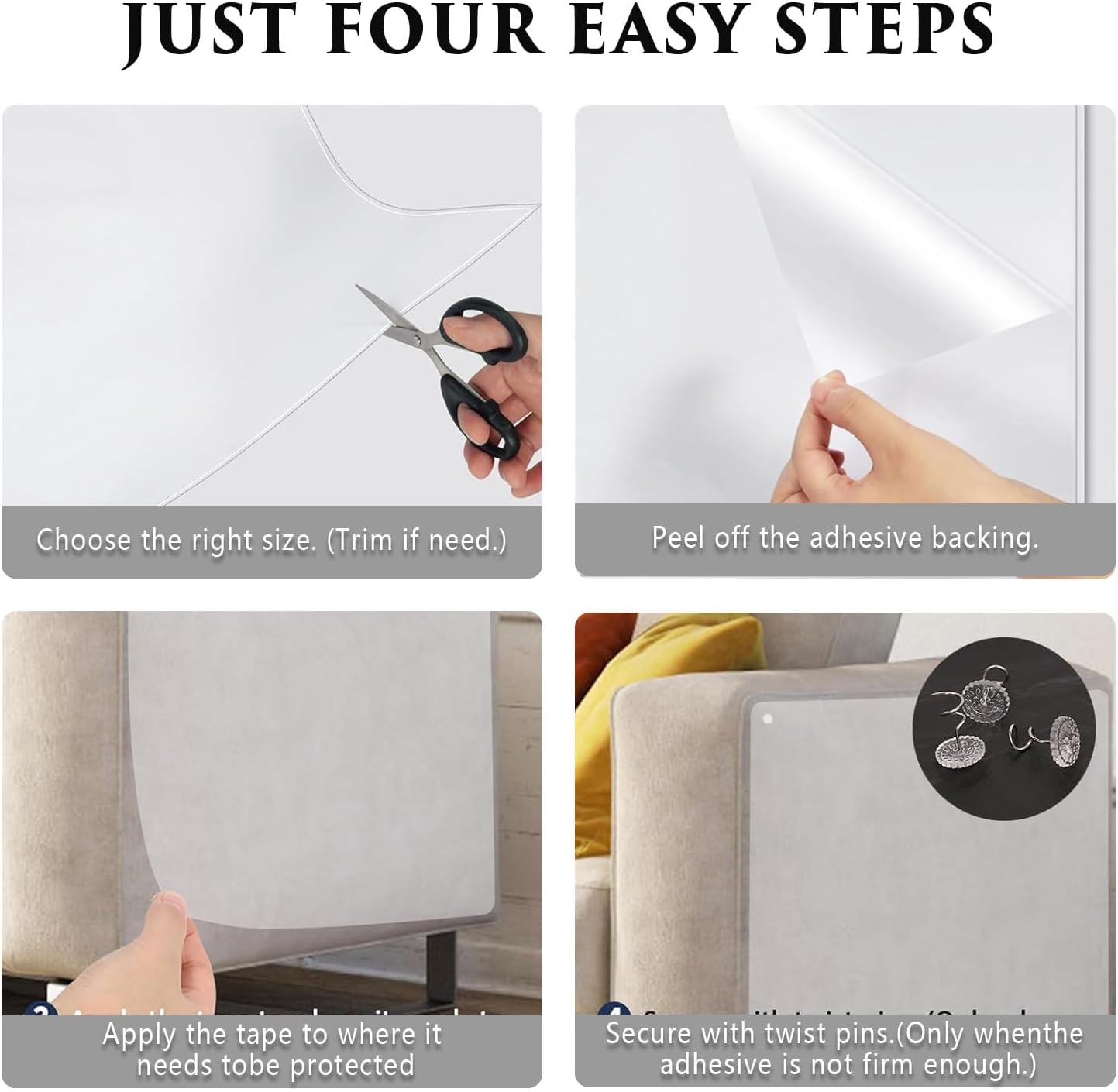 6 Pictures Cat Furniture Protector, Cat Scratch Furniture Protective Film, Transparent Anti-Cat Scratch, Cat Scratch Protective Film, Cat Scratch Protector for Sofas, Mattresses, Car Seats image number 2