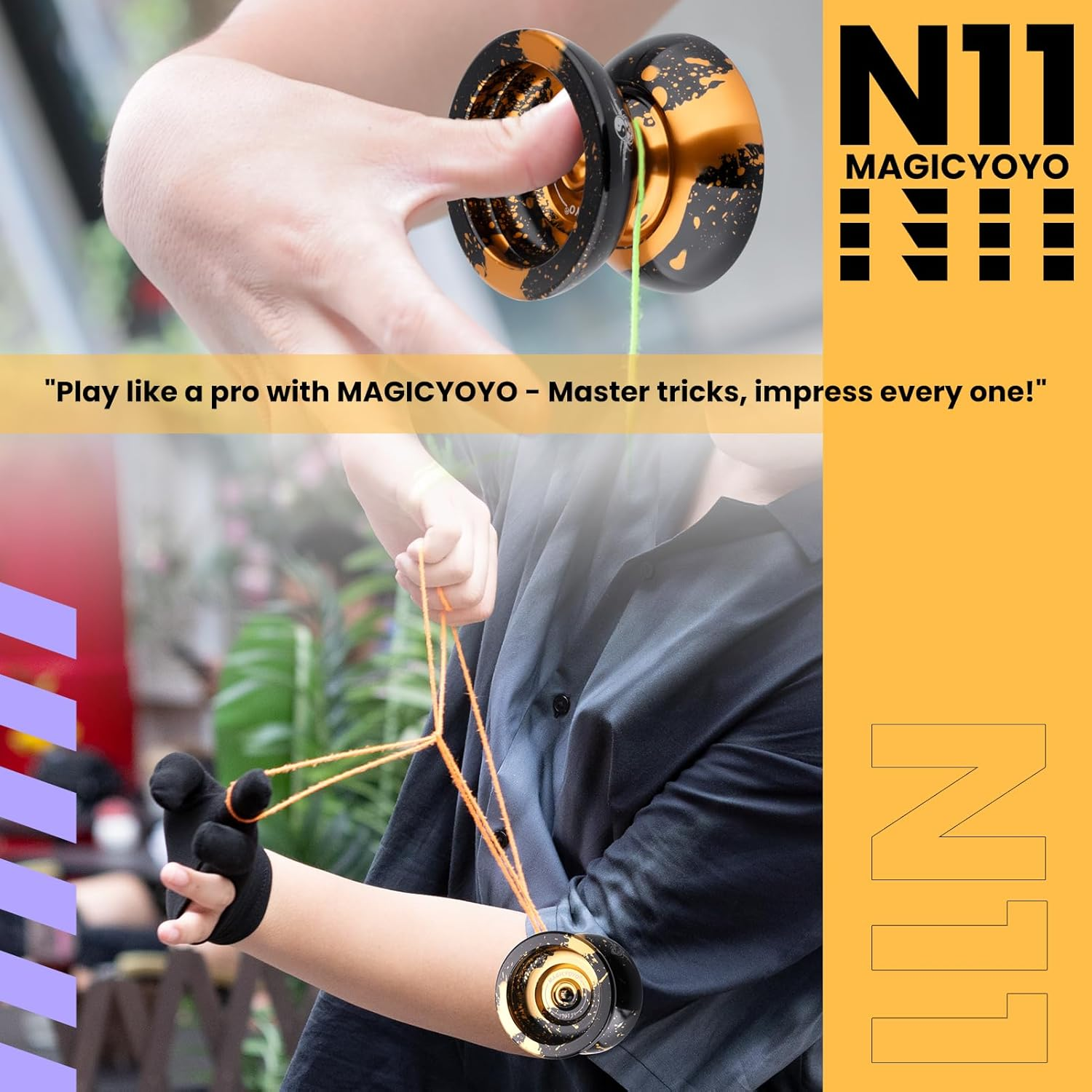 Yoyo Professional 2 Pack of Metal Yoyo N11, Plastic Yoyo K2 Crystal White, Dual Purpose Yoyos-Unresponsive&Responsive Yo Yo for Kids/Advanced Player+12 Yoyo Strings+2 Bags+2 KK Bearings+Removal Tool - K2 Crystal Red image number 2