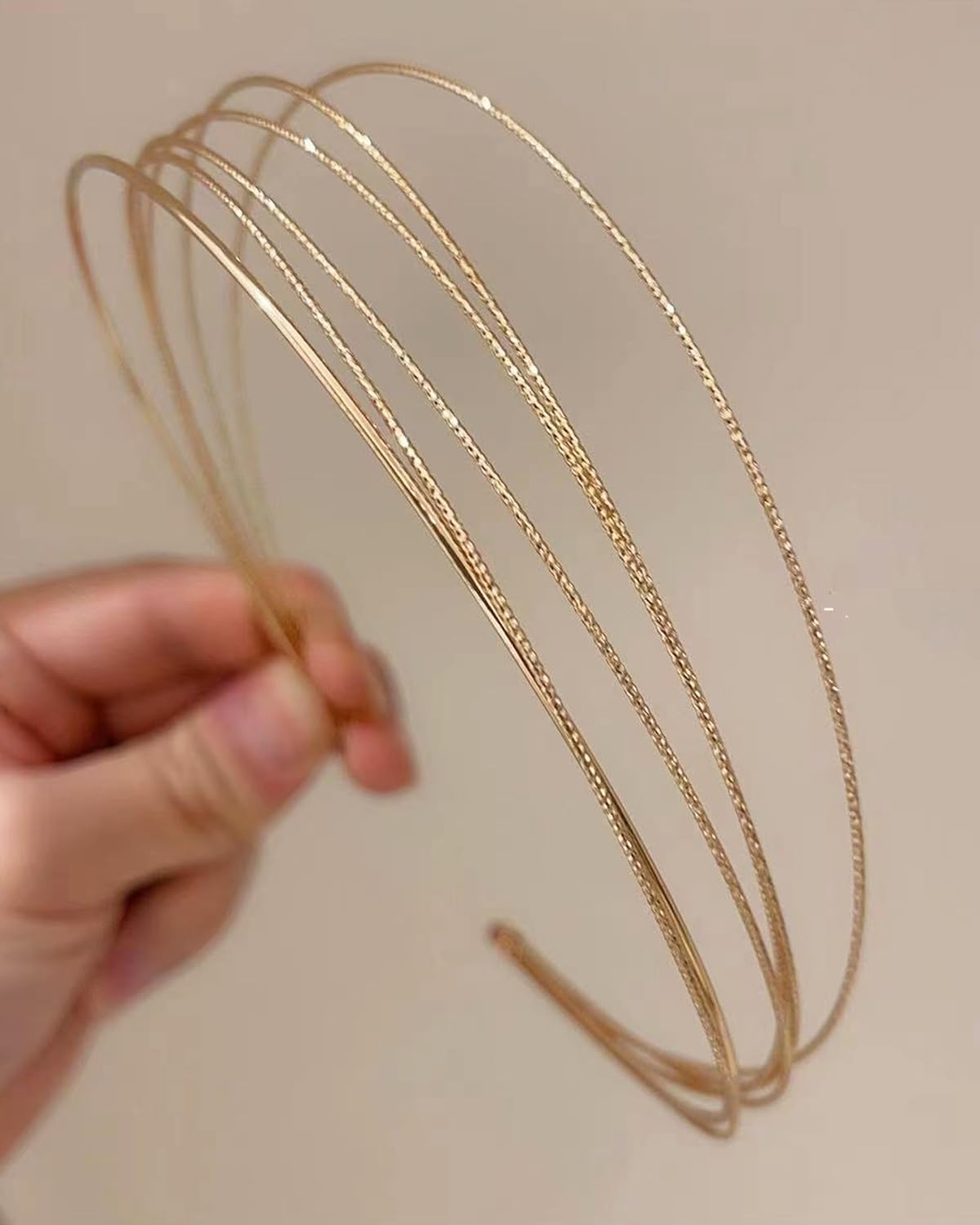 KGDUYC 2Pcs Multilayer Metal Headbands for Women, Fashionable Thin Headband, Layered Headband Women'S Elegant Hair Bands, Headwear, Hair Accessories, Gold/Silver image number 3