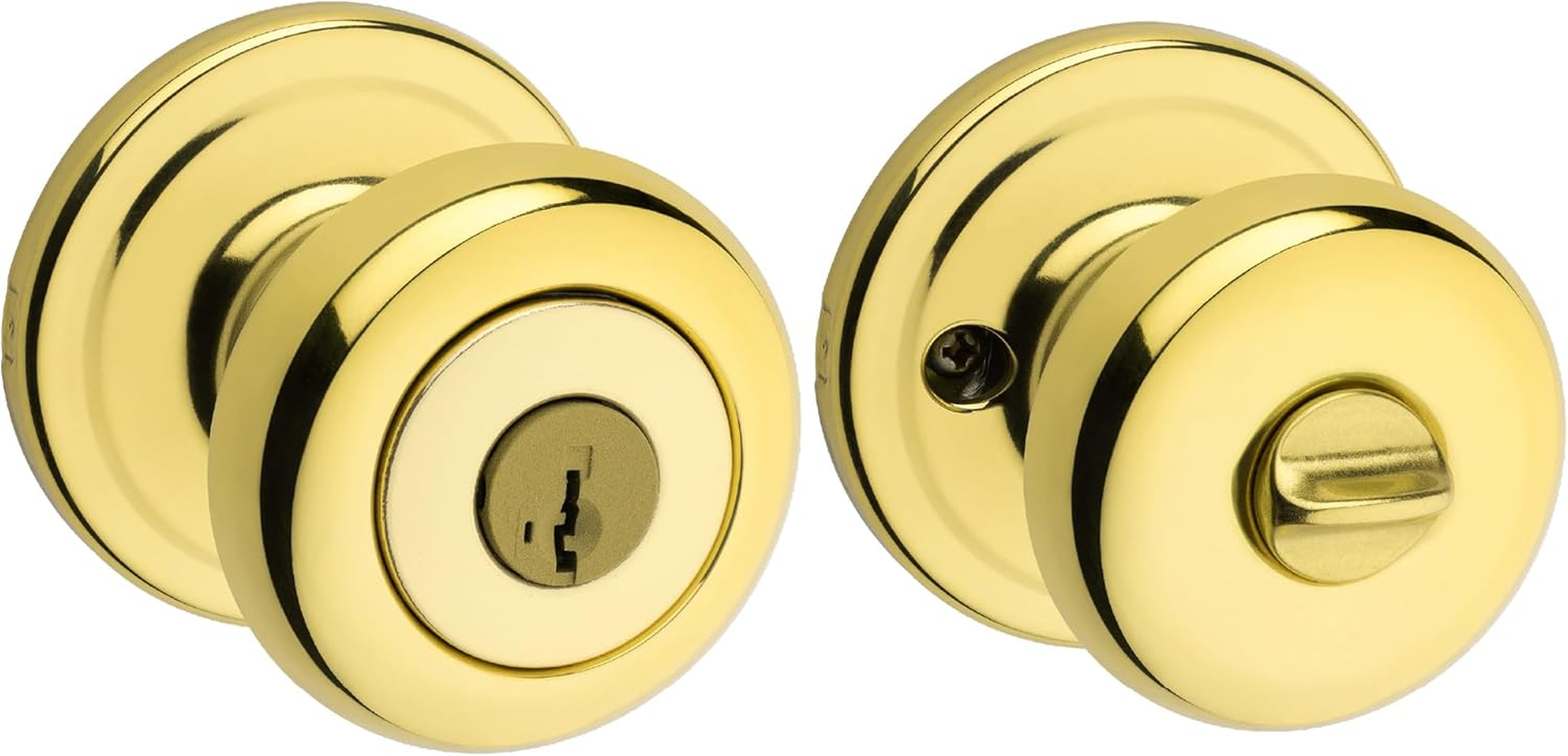 Kwikset Juno Entry Knob Featuring Smartkey in Antique Brass