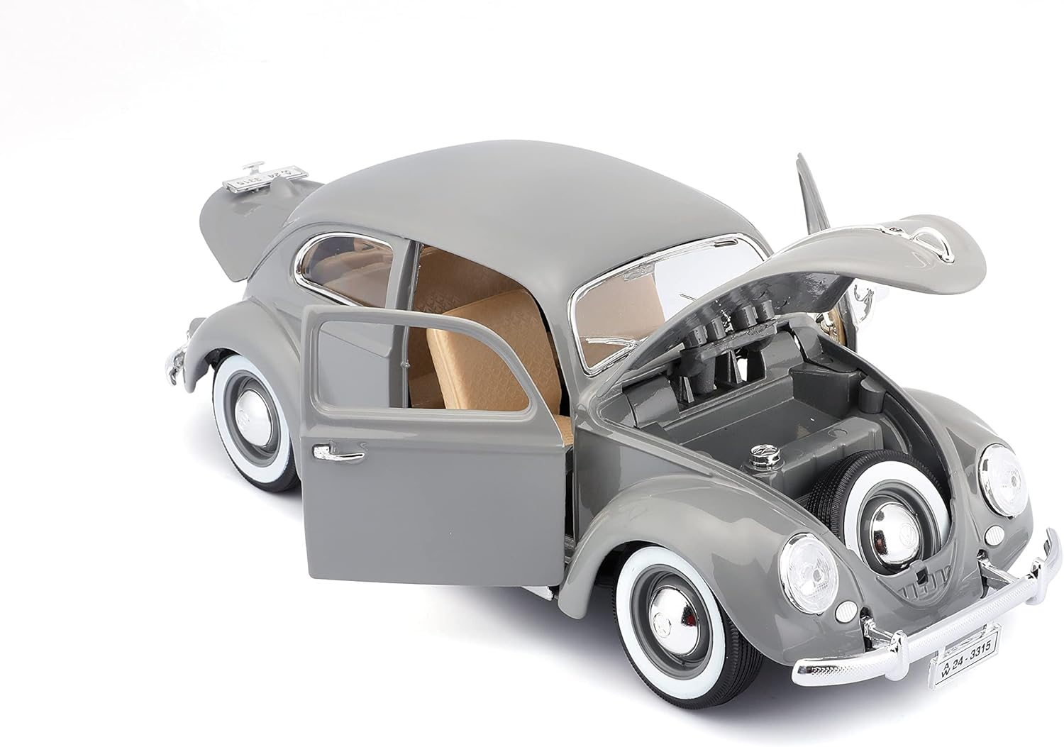 Bburago 18-12029G Volkswagen Beetle 1:18 Scale Model Car, Gray image number 2