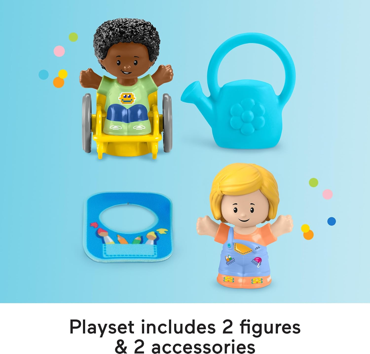 Fisher-Price Little People Toddler Playset Play for All School with 2 Figures & 2 Accessories for Preschool Pretend Play Ages 1+ Years image number 4