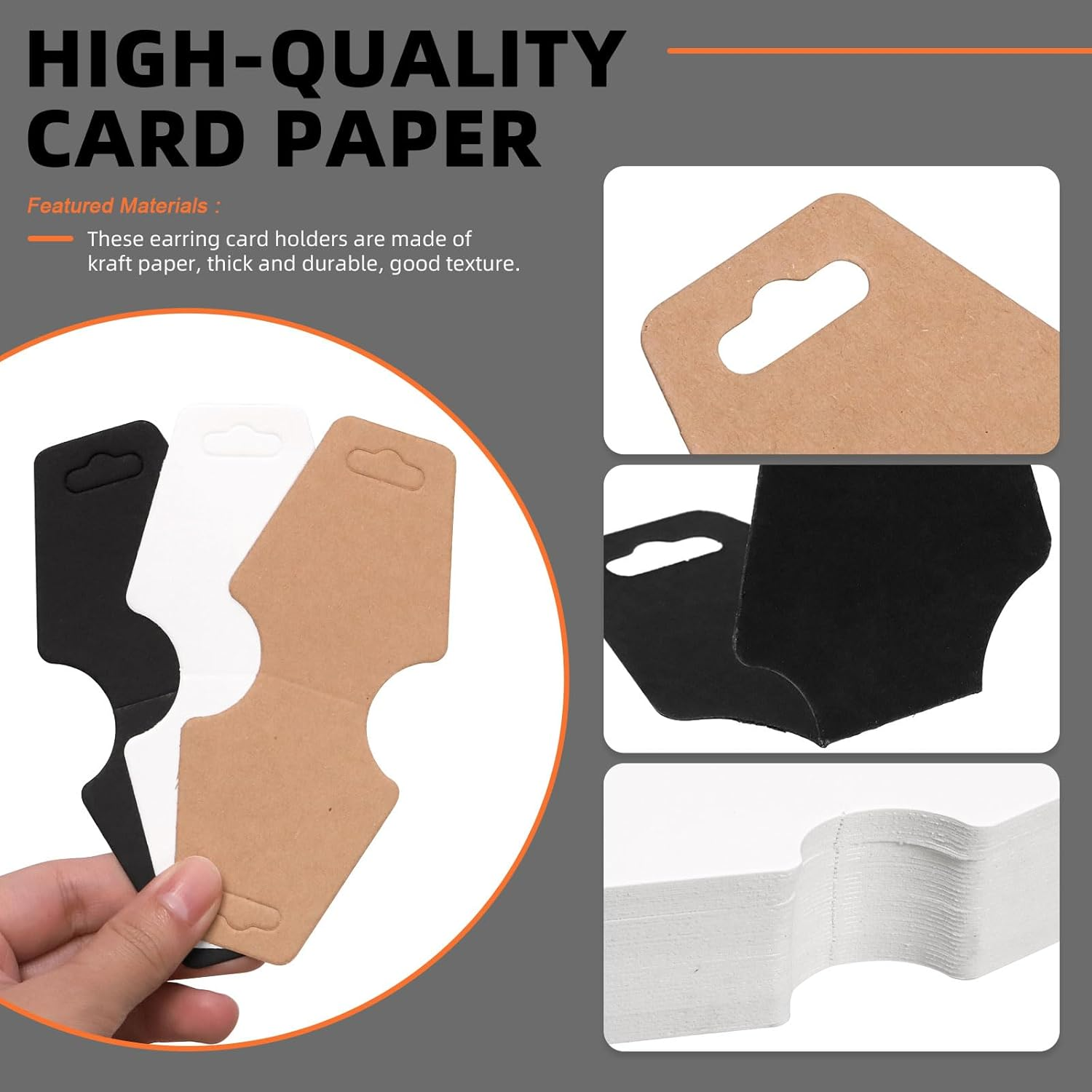 Tanstic 200Pcs Necklace Display Cards, 1.96 X 4.72 Inch/50 X 120Mm Bracelet Keychain Earring Kraft Paper Packing for Jewelry (Brown) image number 4