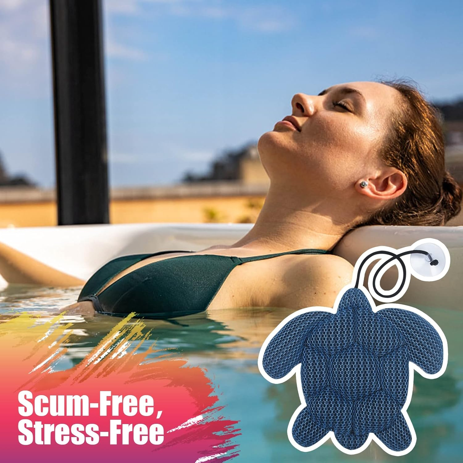 ANSLCA Hot Tub Scum Absorber, Scum Turtle Hot Tub Cleaner Hot Tub Sponges to Soak up Oils- Must Have Hot Tub Accessories for Adults Hot Tub Scum Sponge- Keeps Your Hot Tub Water Clean and Clear