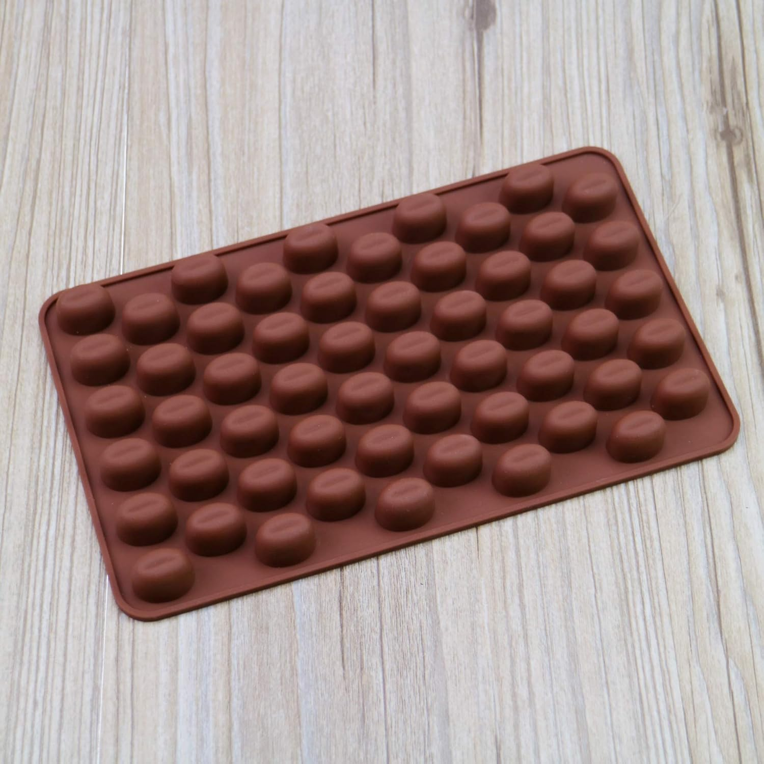 2 PCS 55 Cavity Mini Coffee Beans, Chocolate Sugar Candy Molds, Coffee Bean Shaped Candy Molds, Food Grade Mini Silicone Mold for Cake Decoration Bakeware Mould image number 1