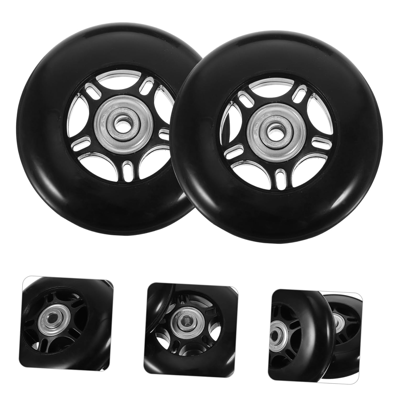 CIYODO Luggage Suitcase Replacement Rubber Swivel Wheels Set 80X6X24Mm with Detachable Casters &ndash; Travel Trolley Wheel Repair Kit for Smooth Rolling image number 5