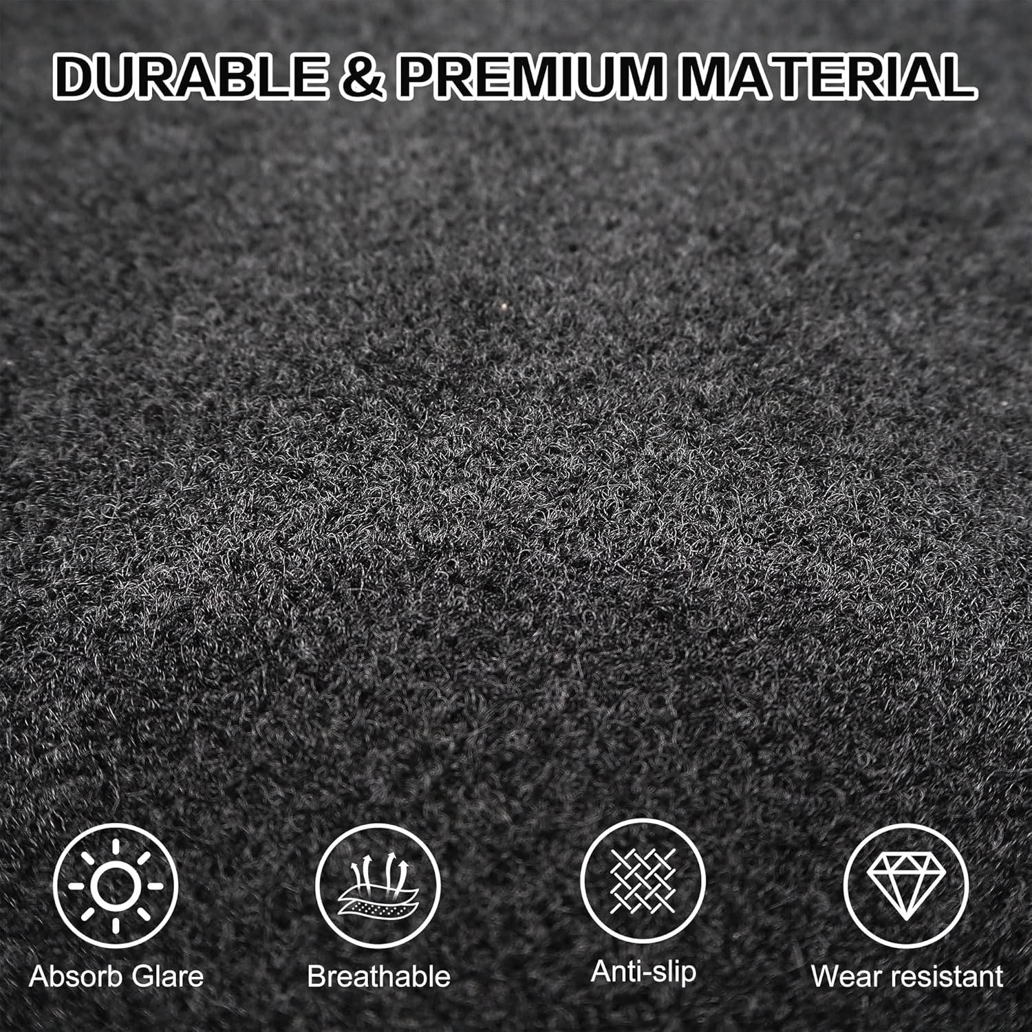 Dashboard Cover Mat for BYD Shark 6 with HUD 2024-2026, Non-Slip Dash Mat Sunshade Glare UV Rays Protector Interior Accessories (Black)