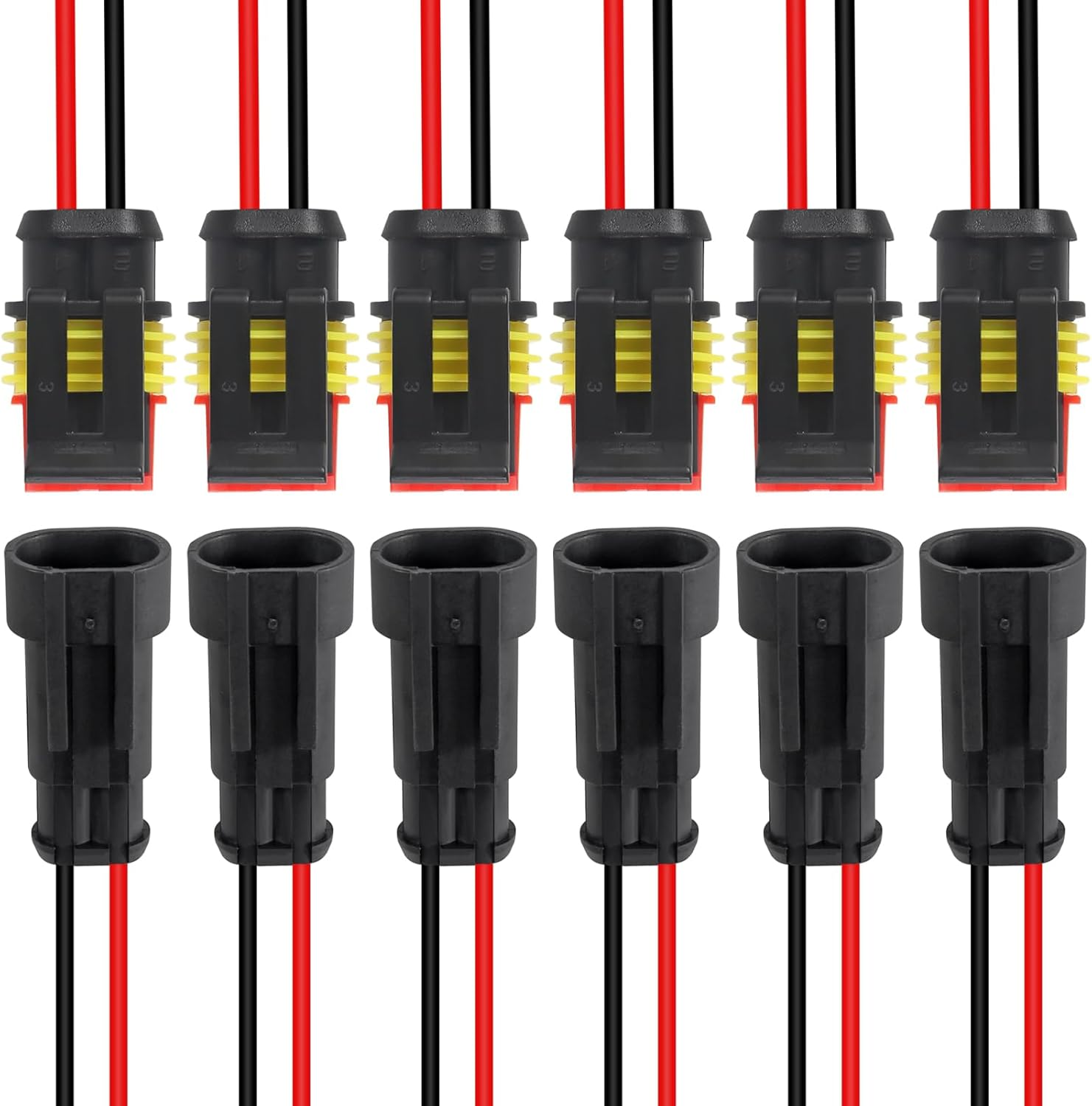 DIANN 6 Sets 3 Pin Connector Waterproof Connector Male and Female Electrical Connector 16 AWG Wire for Car Truck, Boat and Other Wire Connection image number 3