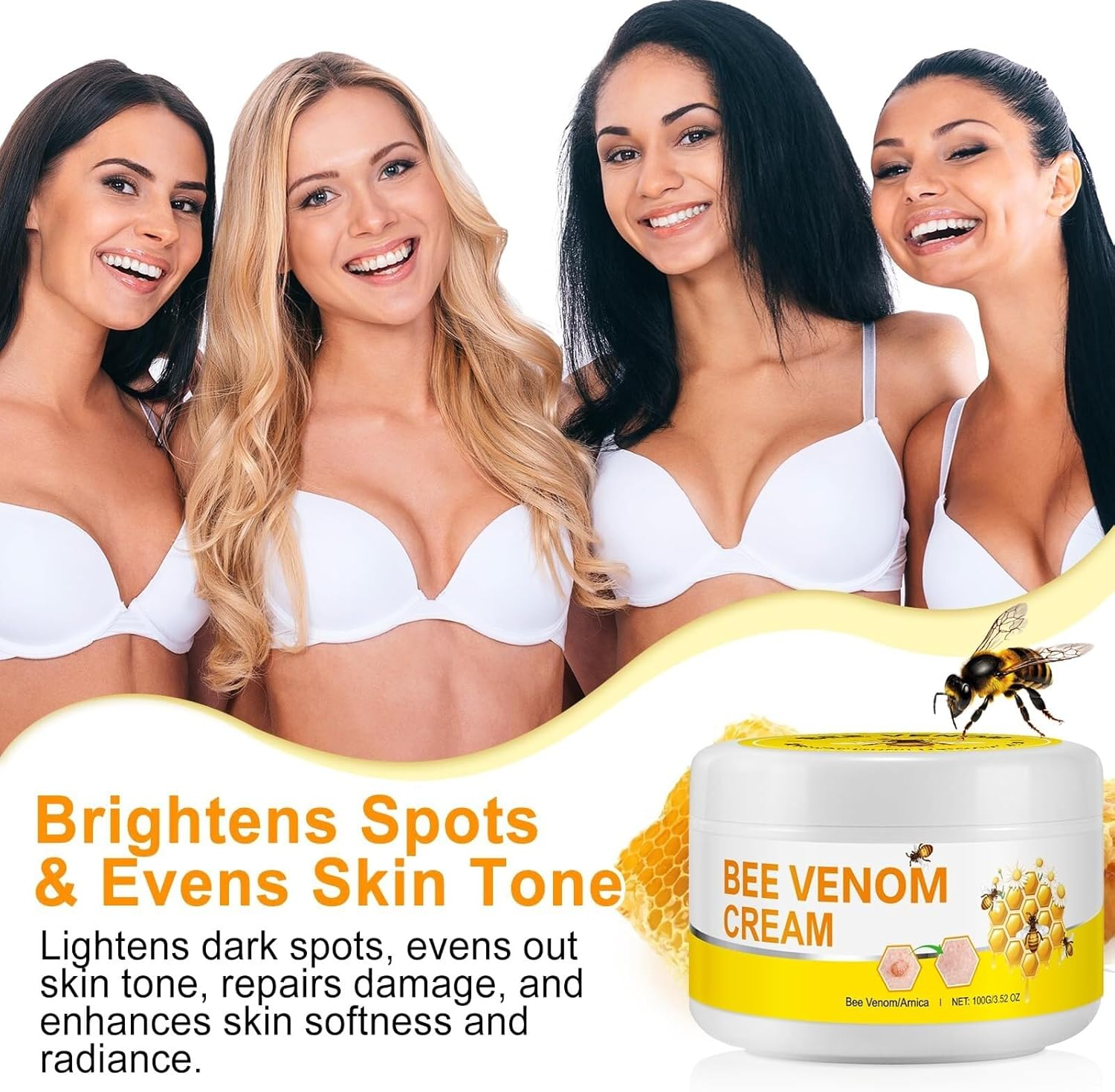 Bee Venom Cream, Natural Bee Venom Repair Cream,2025 New Bee Venom Skin Cream, Professional Gentle Bee Venom Gel for All Skin Types 100G(1Pack) image number 3