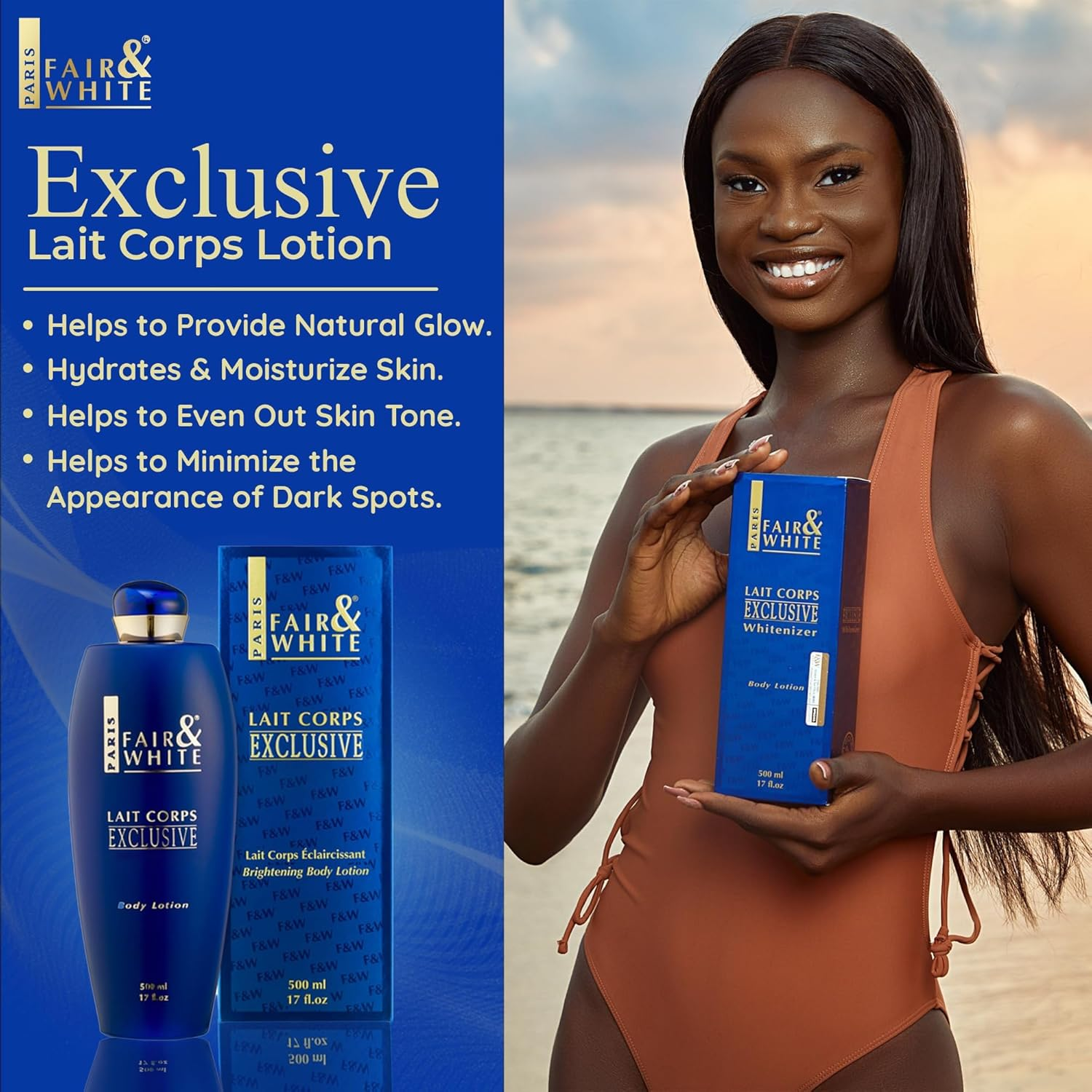 FAIR & WHITE Lait Corps Exclusive Whitenizer Body Lotion - 17 Fl Oz / 500 Ml image number 1