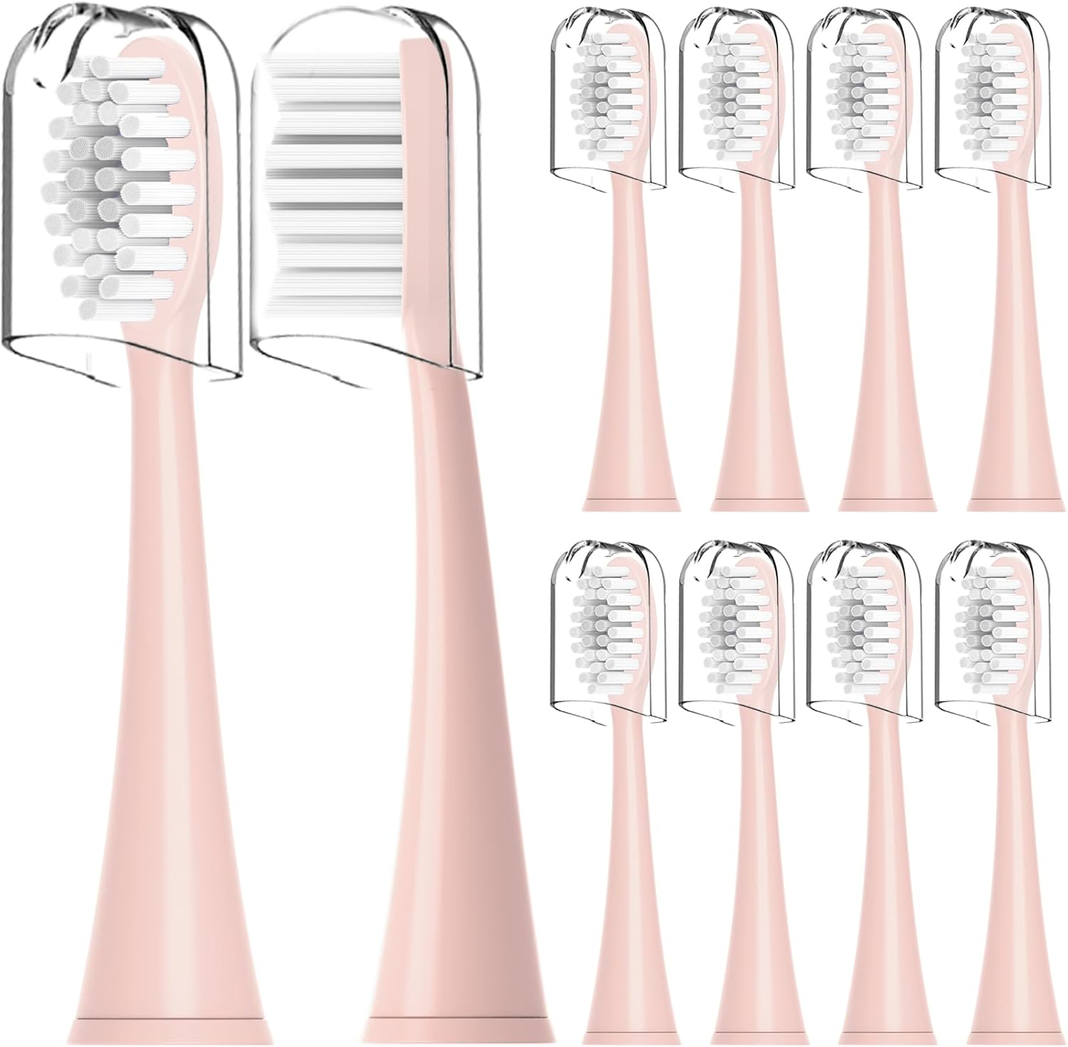 Replacement Toothbrush Heads Compatible with Ordo Electric Toothbrush,For Ordo Sonic Electric Toothbrush,With Dust Cover,10 Pack (Charcoal Grey, M)