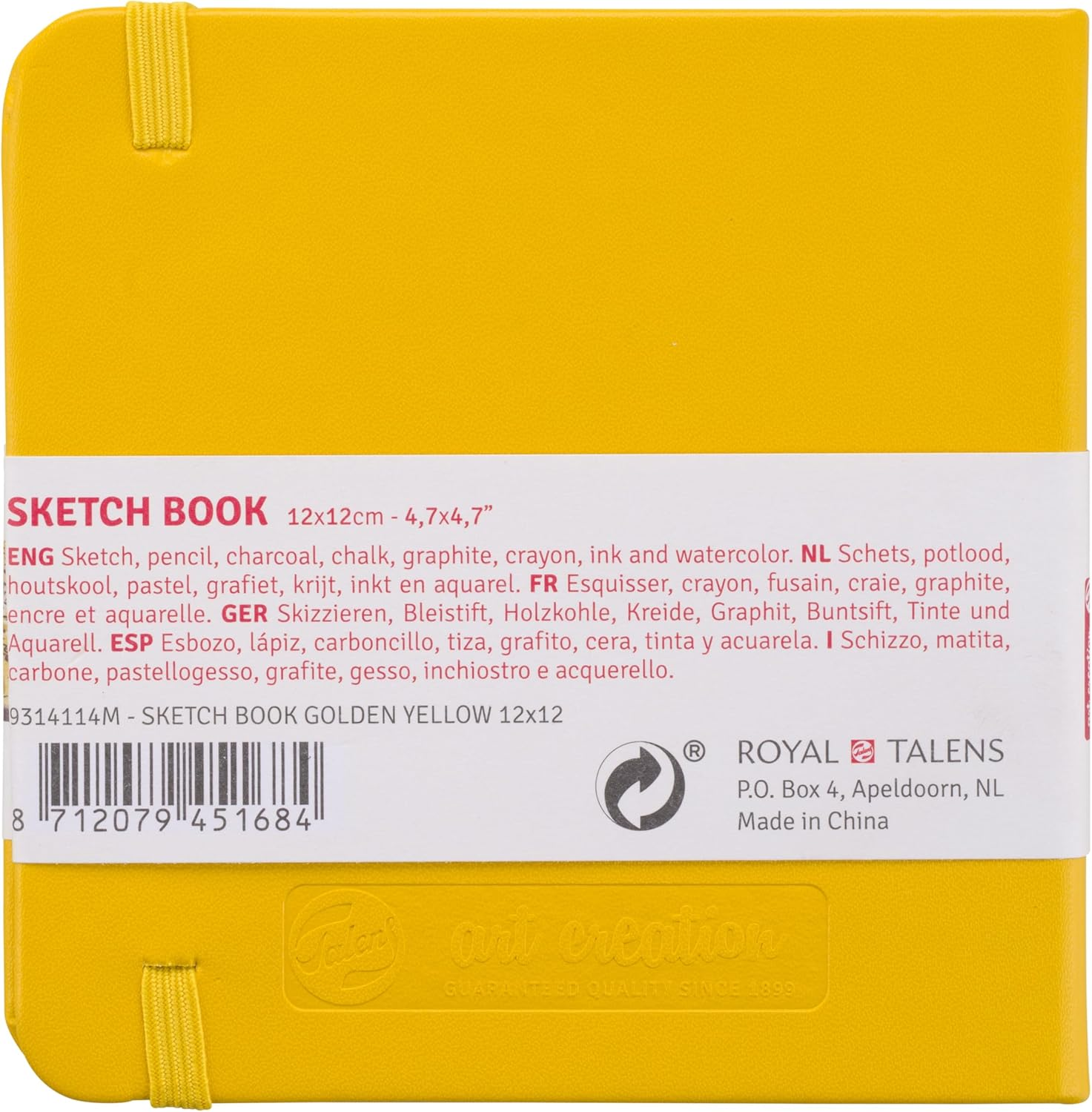 Talens Art Creation Sketchbook &ndash; Golden Yellow &ndash; 12 X 12 Cm &ndash; 140 G &ndash; 80 Sheets &ndash; Acid-Free Drawing Paper image number 1