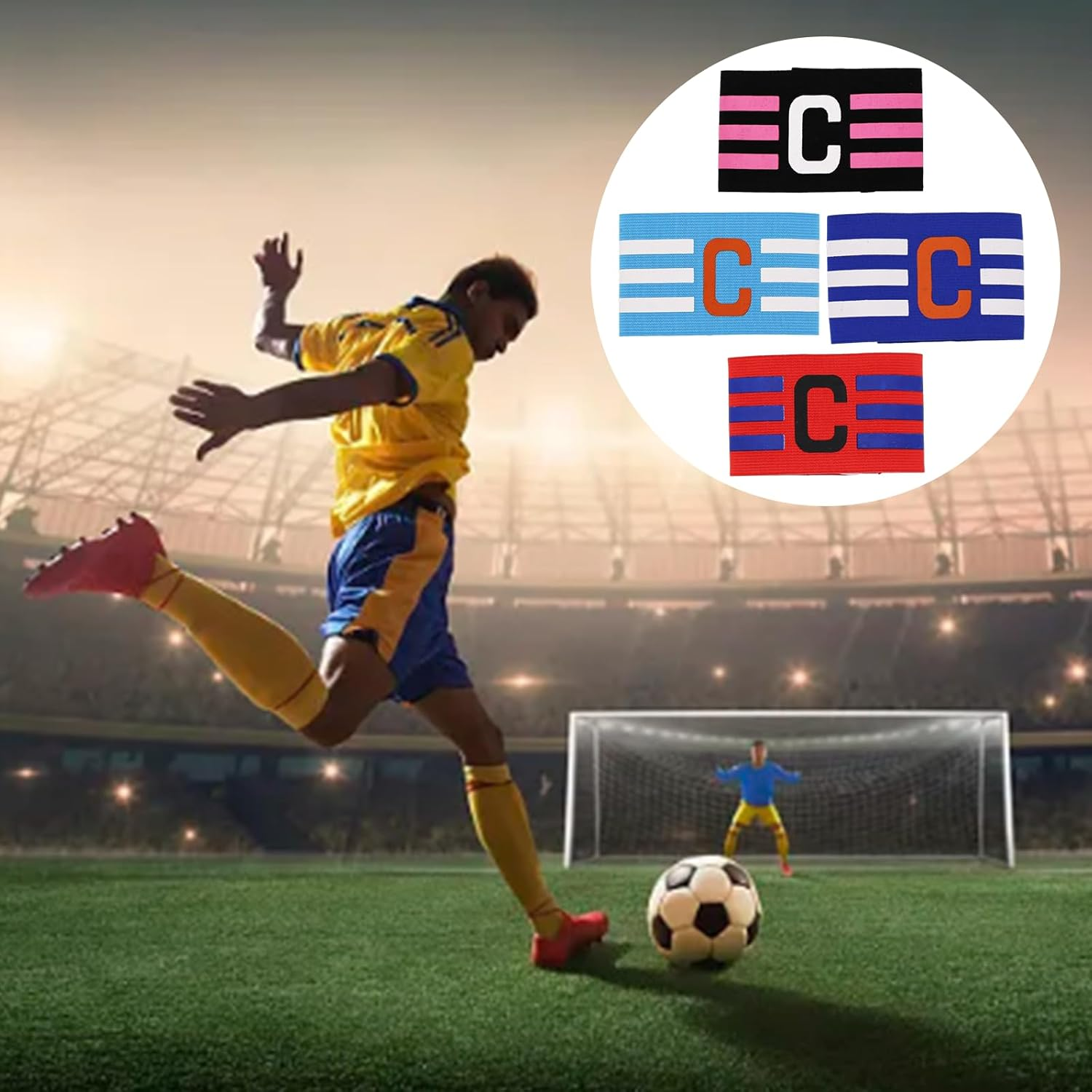 4 Pack Soccer Captain Armband，Adjustable Football Captain Bands for Adults & Kids，Durable Soccer Captain Adjustable Armband image number 2