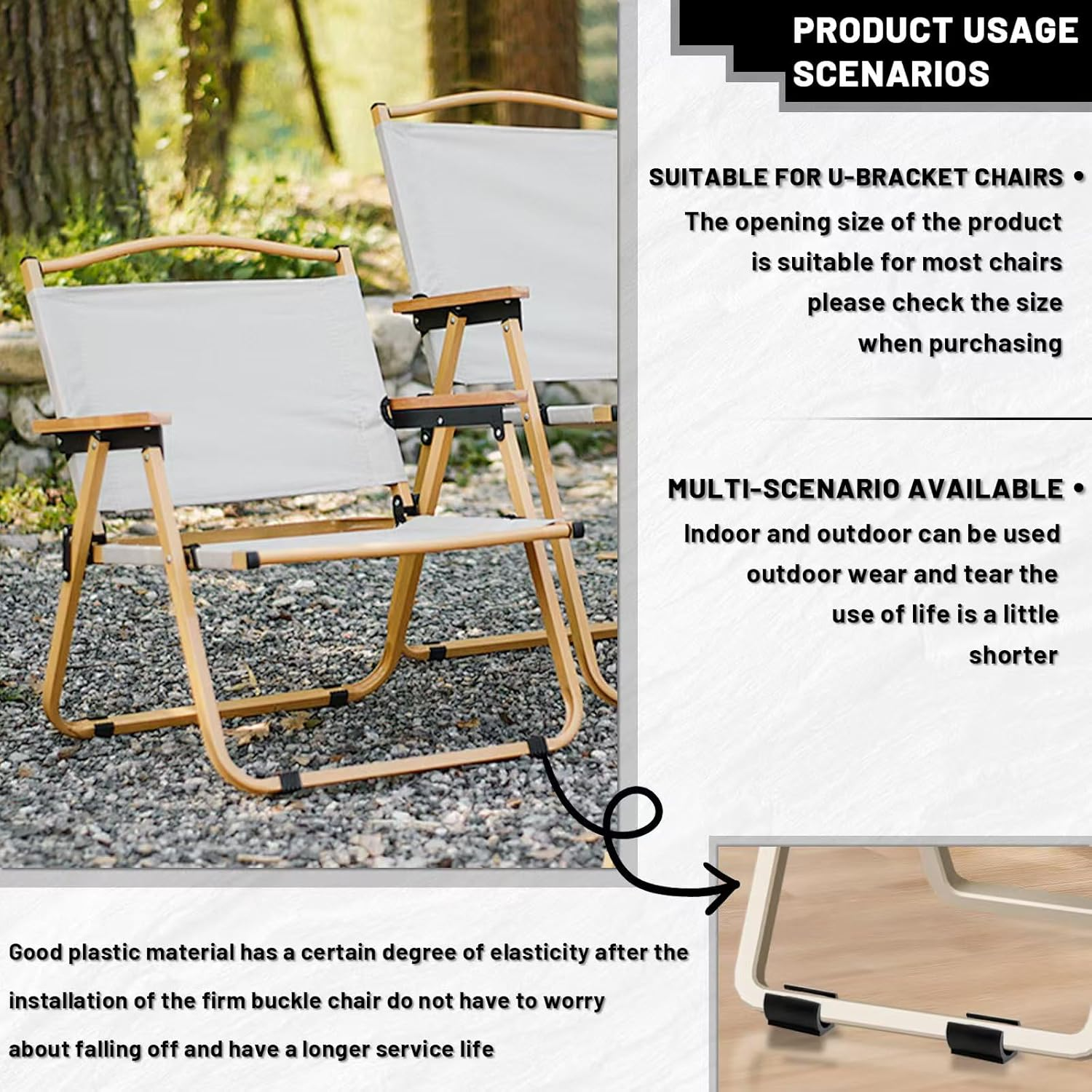 30Pcs Plastic Furniture Feet U Shaped Floor Glides Tubing Caps Cover 25Mm Moisture-Proof and Friction Prevention Furniture Feet Protectors, Non-Slip Chair Leg Tip Protectors for Furniture Leg (25Mm) image number 3