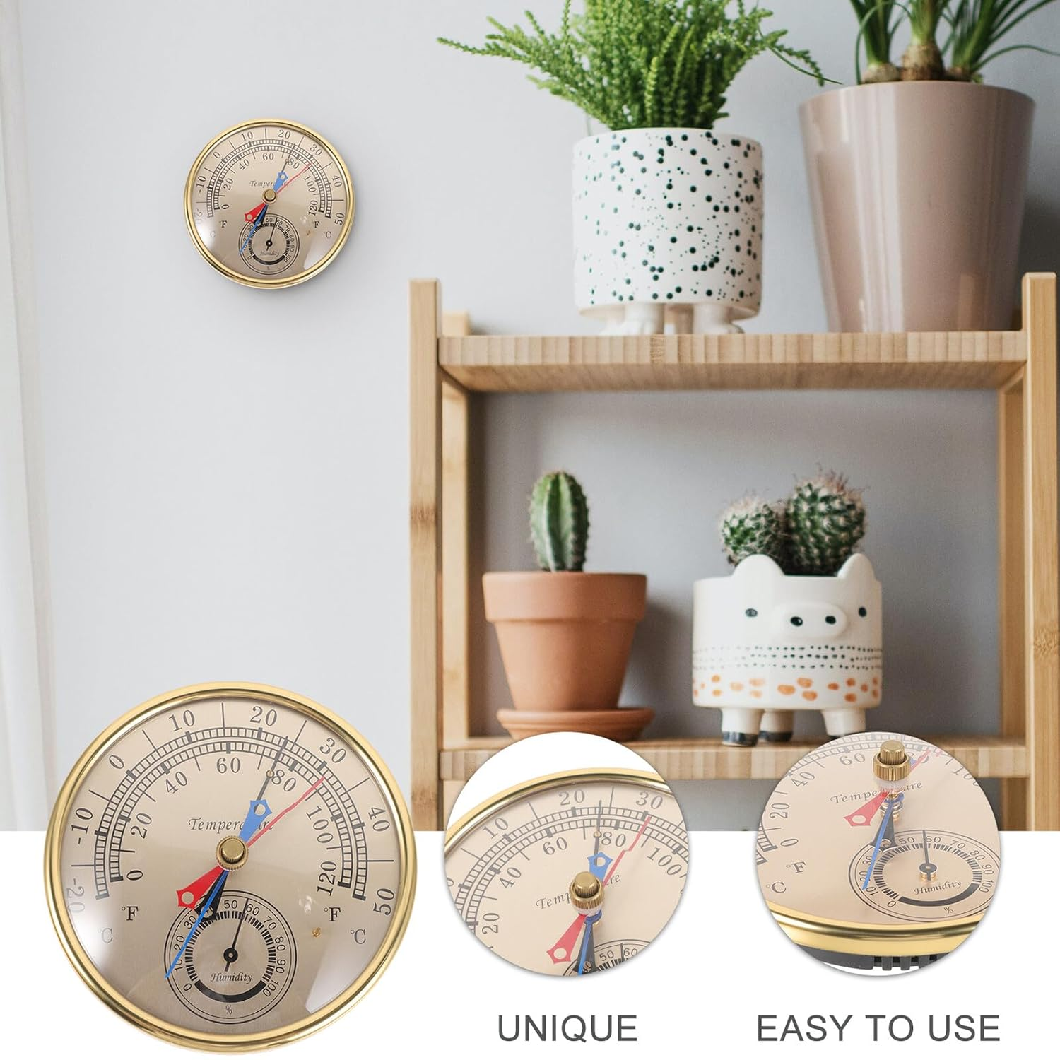 Outdoor Thermometer Hygrometer for Garden and Greenhouses Maximum and Minimum Temperature Humidity Gauge with Safe Rounded Edges Glass and Plastic Design for Indoor and Outdoor Use image number 5