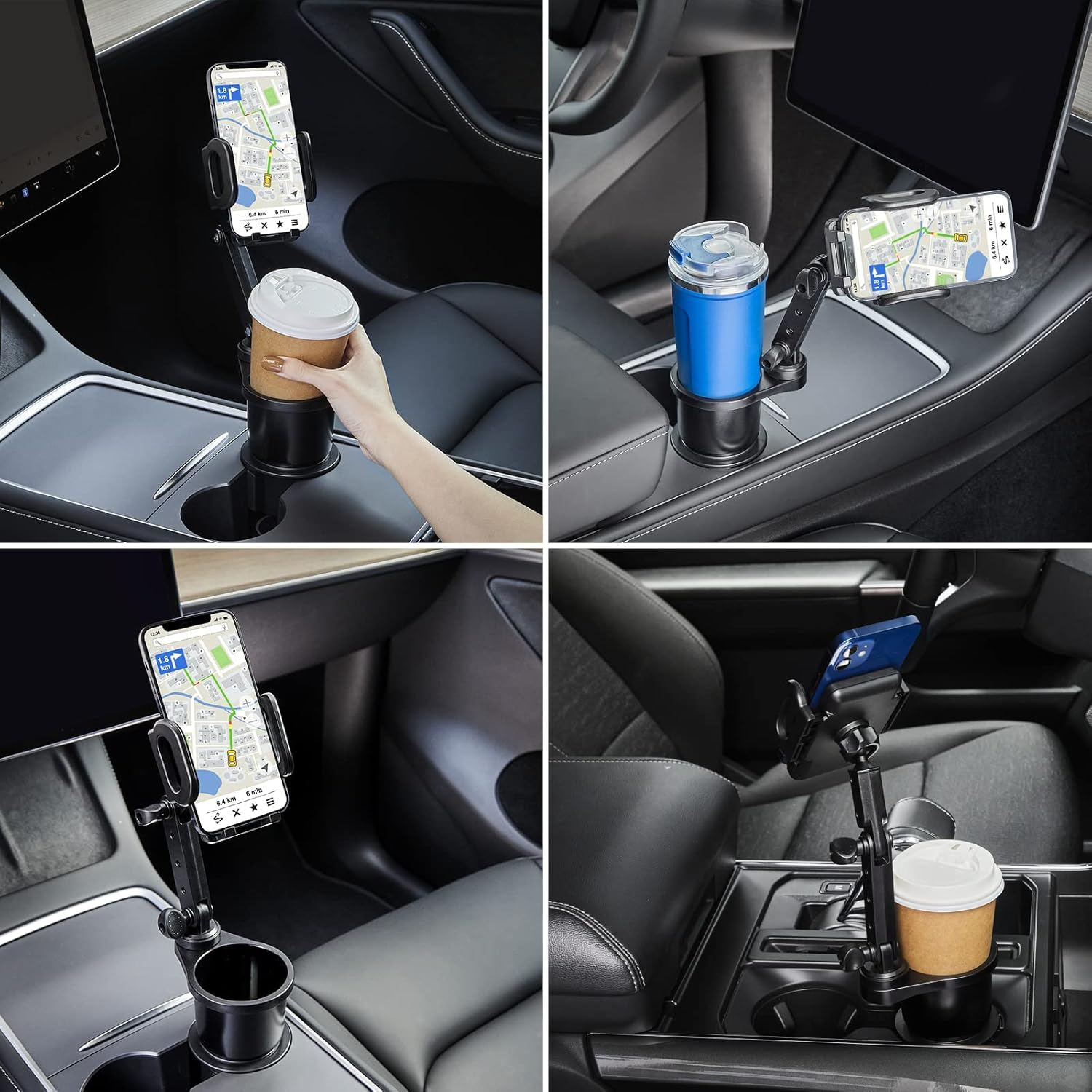 This Hill Cup Holder Expander for Car 360&deg; Rotation Cup Holder Phone Mount Compatible with Iphone/Samsung All Smartphones image number 6