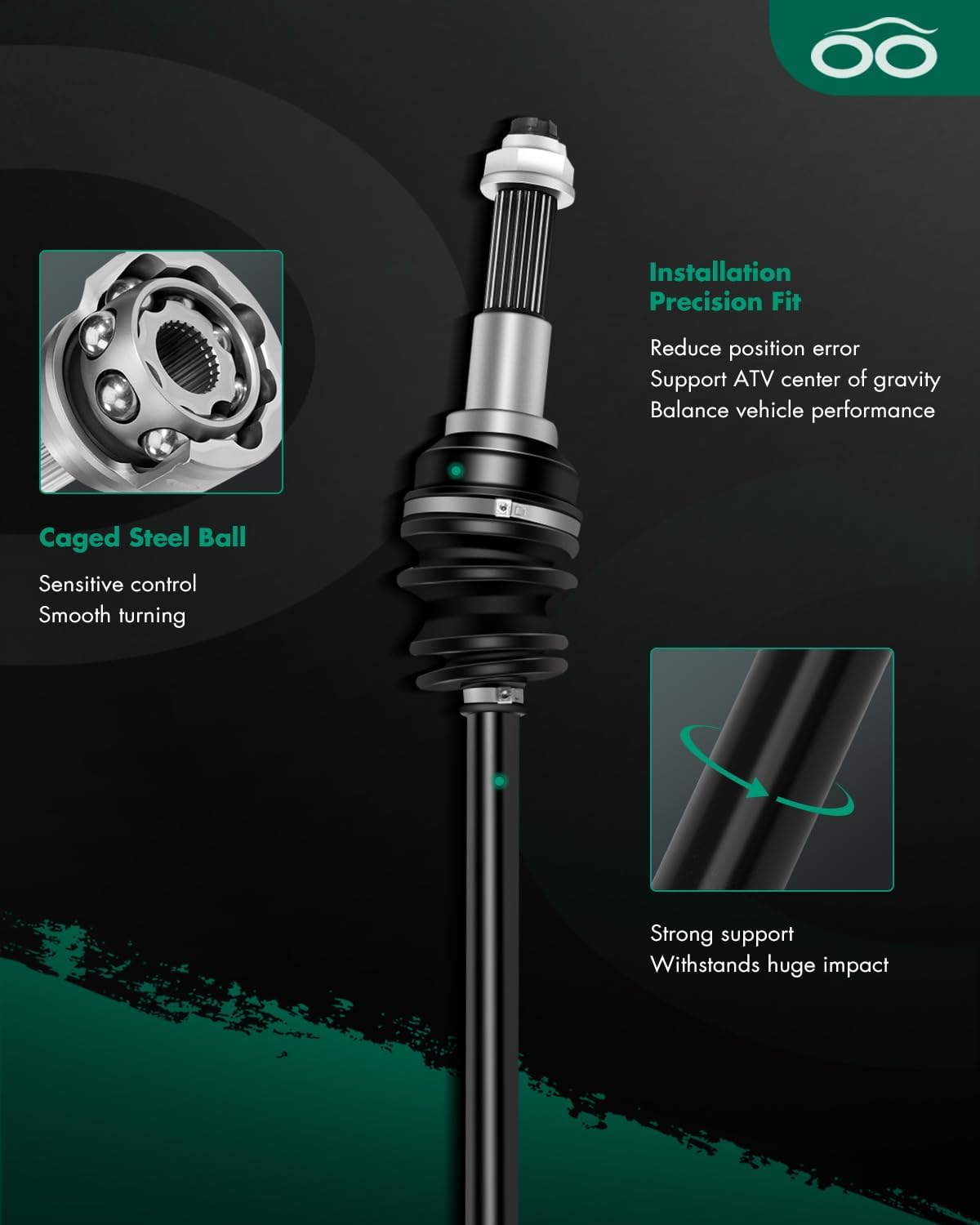 SCITOO Rear Left Right CV Axle Fits for 2014-2019 for Yamaha Viking 700 2015-2019 for Yamaha Viking VI 2016-2018 for Yamaha Wolverine 2016-2018 for Yamaha Wolverine R-Spec image number 3