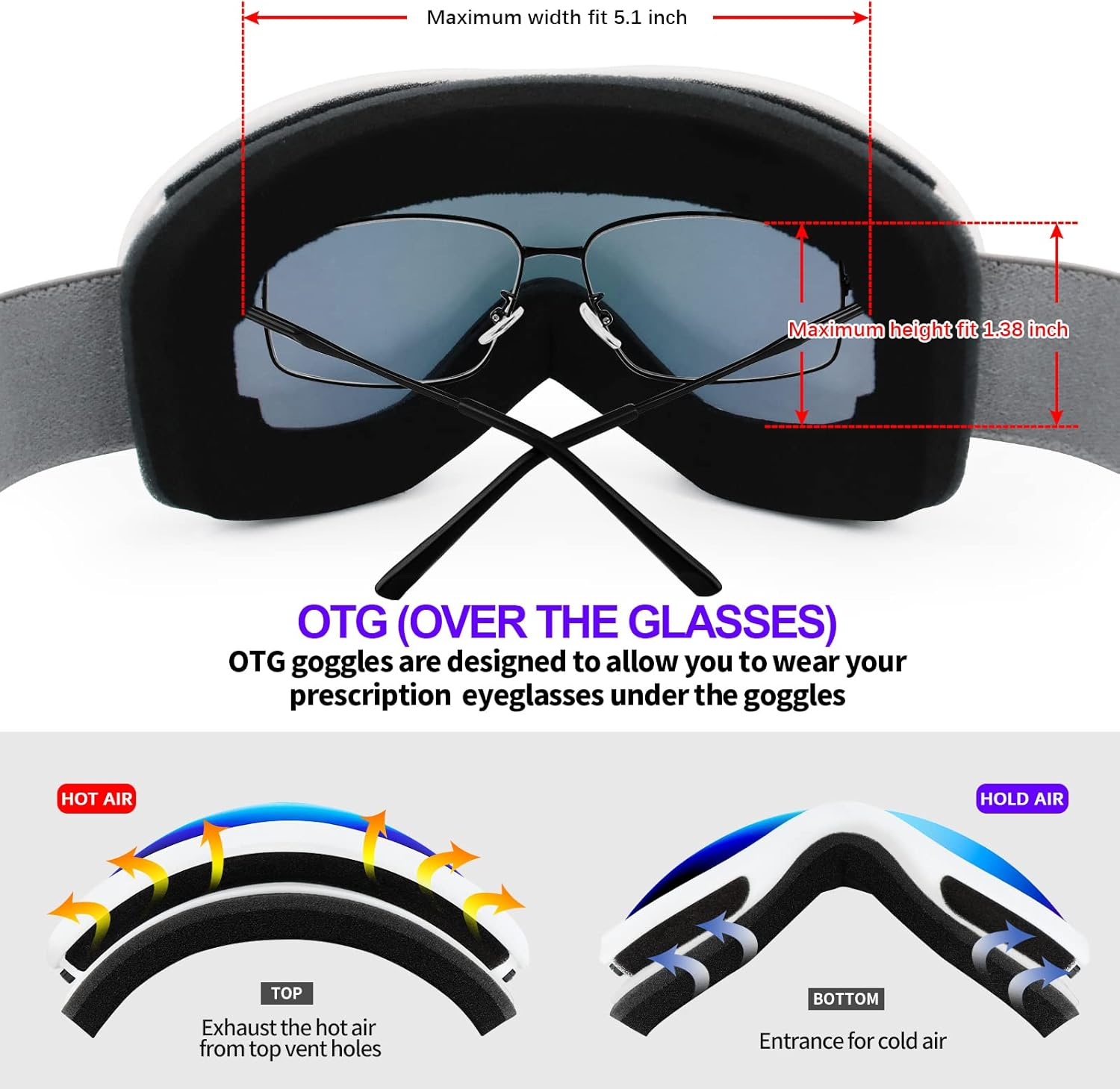 Supertrip Snow Ski Goggles Anti-Fog 100% UV Protection Snowboard image number 5
