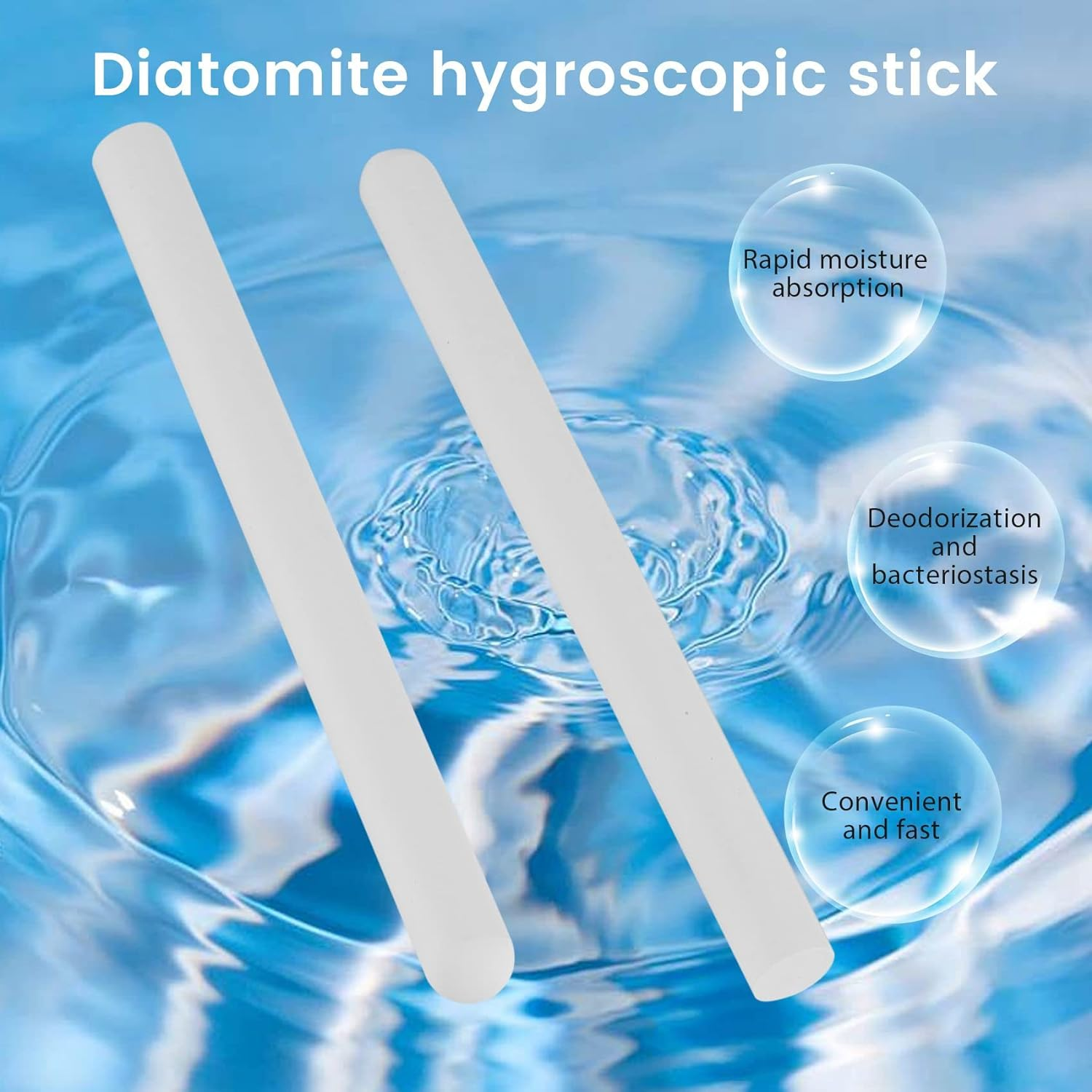 8 Pcs Diatomite Moisture Absorbing Stick Water Absorption Rod Drying Stick Diatomaceous Earth Desiccant for Laundry Home image number 5