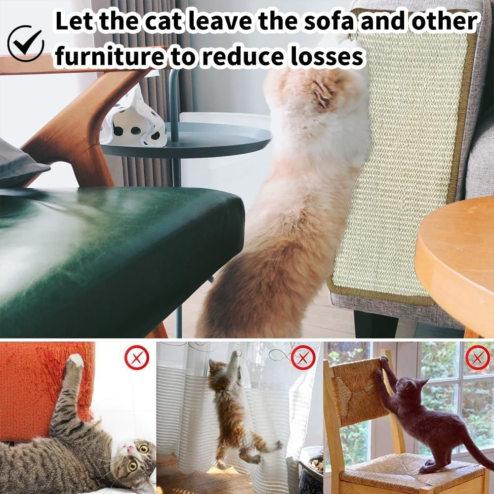 GIGIIS Pack of 2 Cat Scratching Mat, 50 X 25 Cm, Cat Scratching Mat, Self-Adhesive Scratching Mat, Cat Sisal Scratching Board, Wall Cat for Protects Furniture, Sofa, Door image number 3