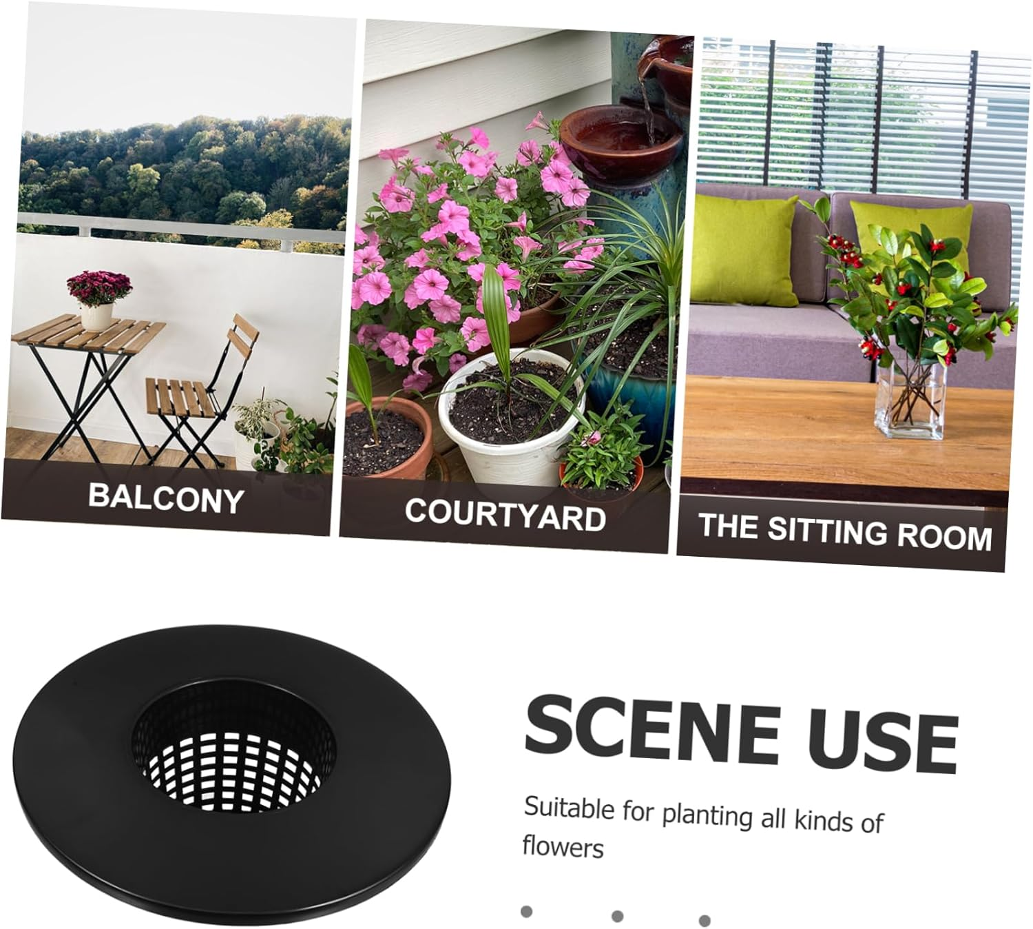 ROMISBABA Thick Mesh Hydroponic Net Pot Breathable Plastic Planting Basket for Vegetables Flowers and Orchids for Indoor and Outdoor Gardening Enhanced Root Aeration and Drainage image number 4