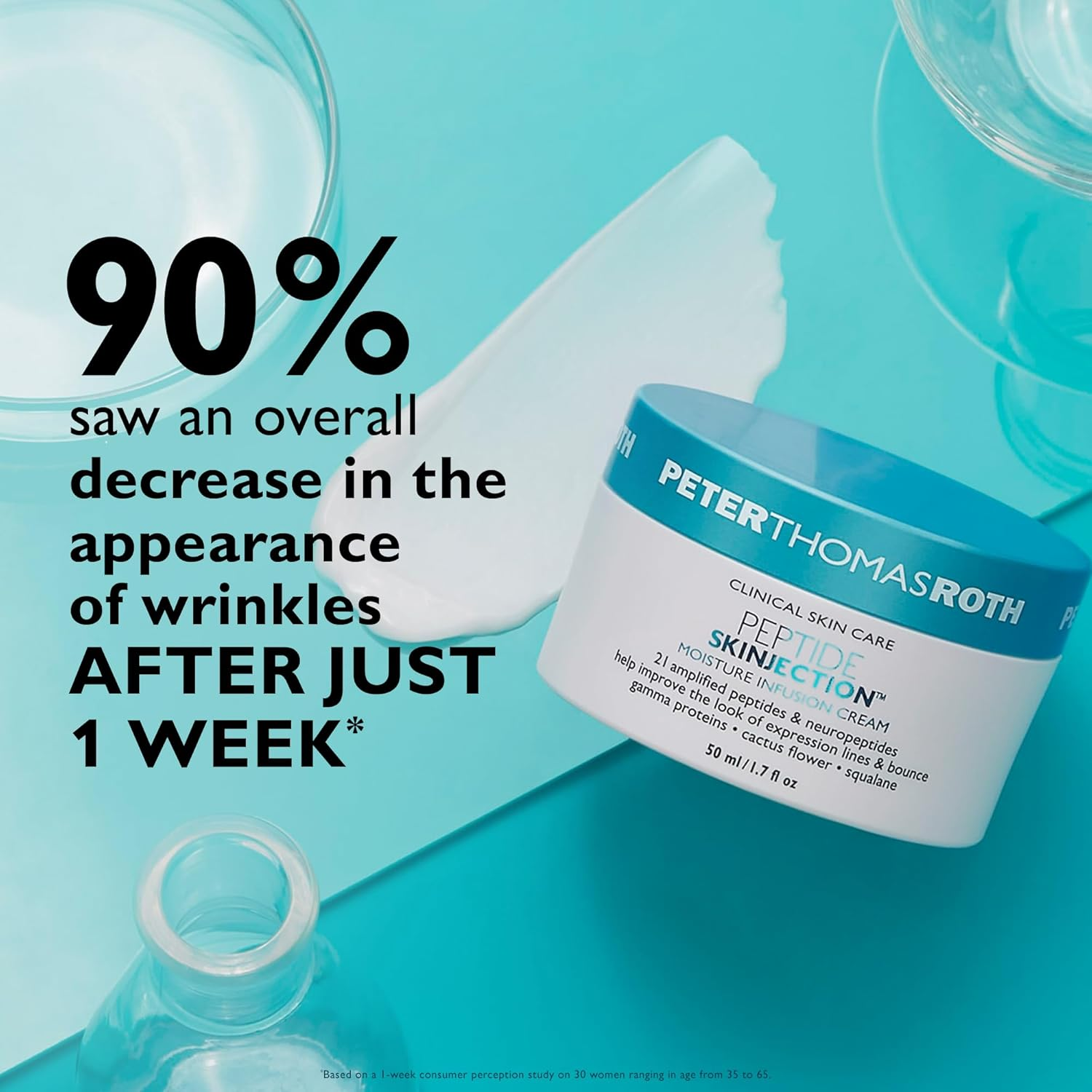 Peter Thomas Roth | Peptide Skinjection Moisture Infusion Cream, Refillable Moisturizer, for Loss of Firmness and Elasticity, Fine Lines & Wrinkles, Dryness, 21 Amplified Peptides & Neuropeptides image number 2