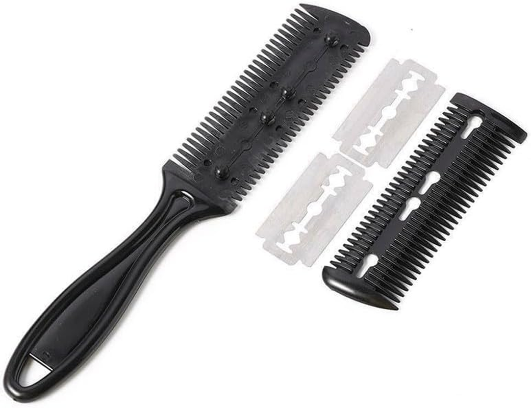2PCS Razor Comb with Blades Razor Trimmer DIY Double Sides Hair Thinning Comb, 6.89 In&ndash; Easy Hair Styling & Texturizing Tool image number 3