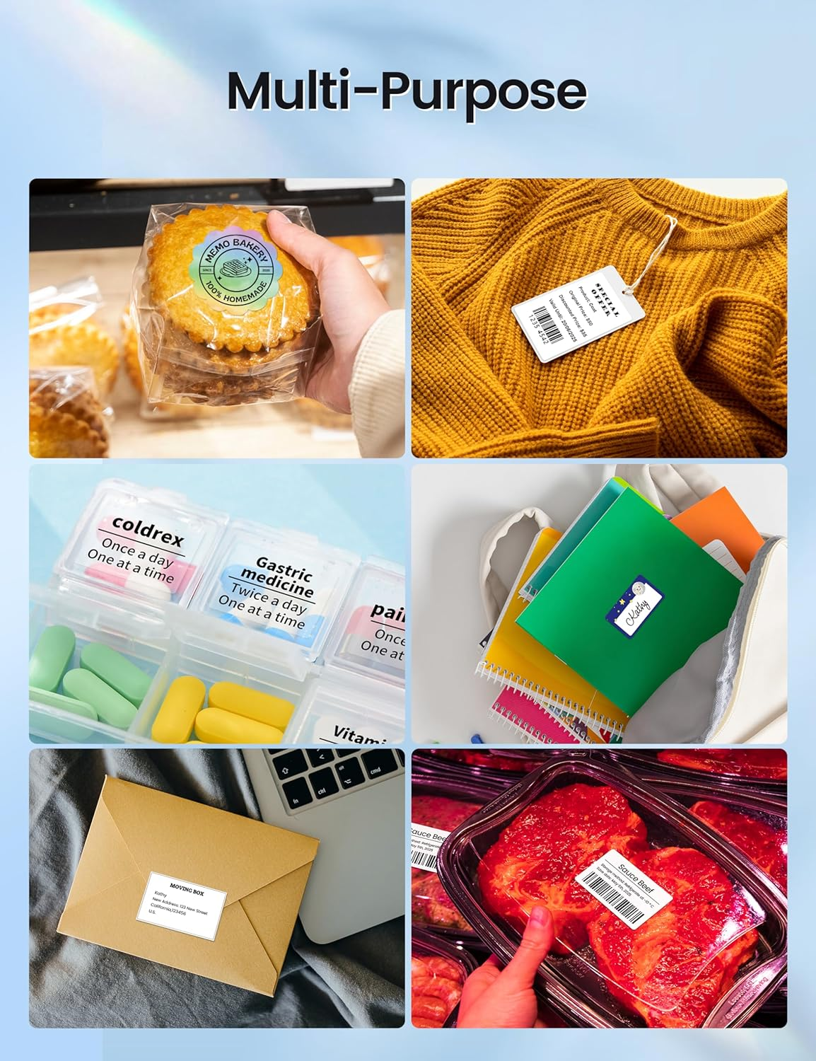 Phomemo M150 Label Maker Machine, 2025 Upgraded Bluetooth Sticker Printer, 2" Thermal Label Priner for Home Use & Small Business, Compatible with Ios & Android Phone, with 1 Pack 40X30Mm Thermal Label image number 5