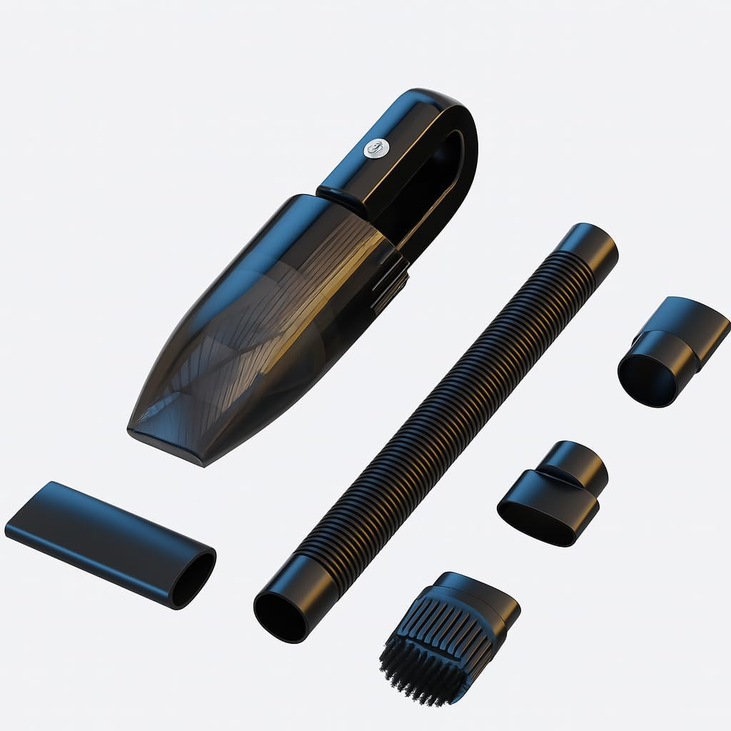 Portable Car Vacuum Cleaner &ndash; 120W High-Power, USB Rechargeable Handheld Vacuum with 0.5L Dust Capacity, Dual 2000Mah Battery, 18 Min Runtime &ndash; Mini Vacuum for Car, Home, Office.