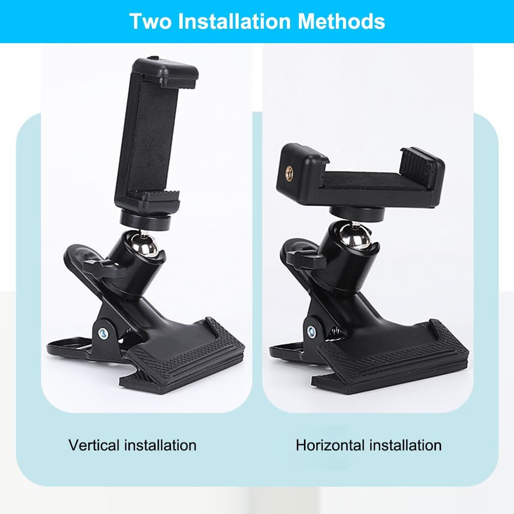 Clamp Holder Clamp Tripod with 1/4 Inch Ball Head, Camera Holder, 360 Degree Camera Flash Holder, Metal Tripod Clamp, Clamp Tripod Flash Rail Mounting Adapter, Clamp Tripod Flash Rail with Mobile image number 6
