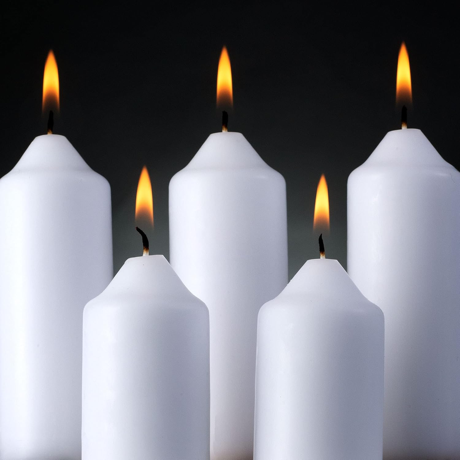 SPAAS White Pillar Candles - 20 Pack | 1.5X4 Inch Bulk Pillar Candles, Dripless Dinner Candles | Unscented Pillar Candles for Home D&eacute;cor, Memorial, Vigil, Parties, Wedding, Decorative Lantern image number 2