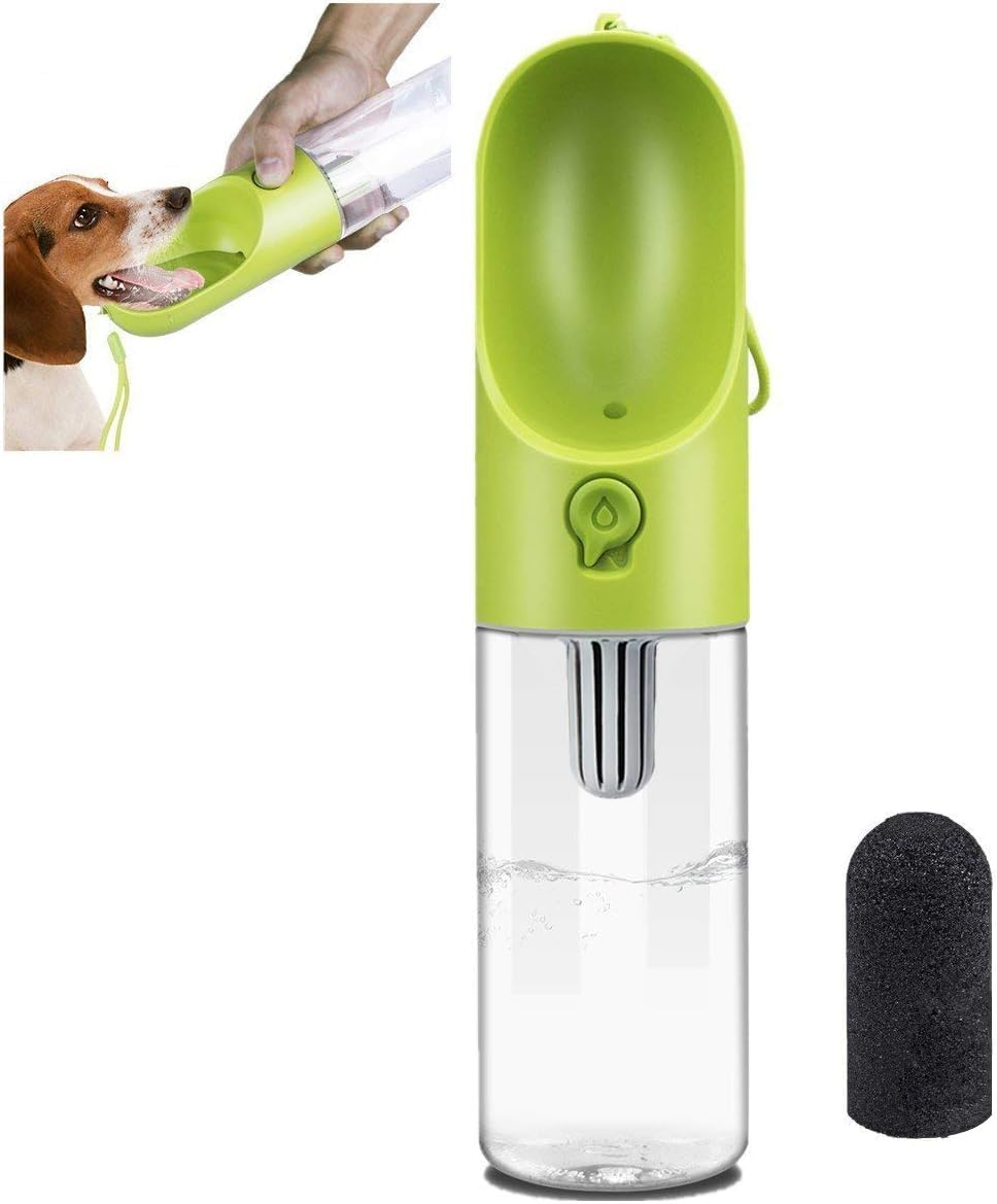 Dog Water Bottle - PETKIT Outdoor Portable Pet Travel Bottle, Water Filtration & Antibacterial Dogs Cats Drinking Water Bottle Bowl Dispenser, Easily Taking Dogs Outdoor Drinking Cup (Green) image number 5