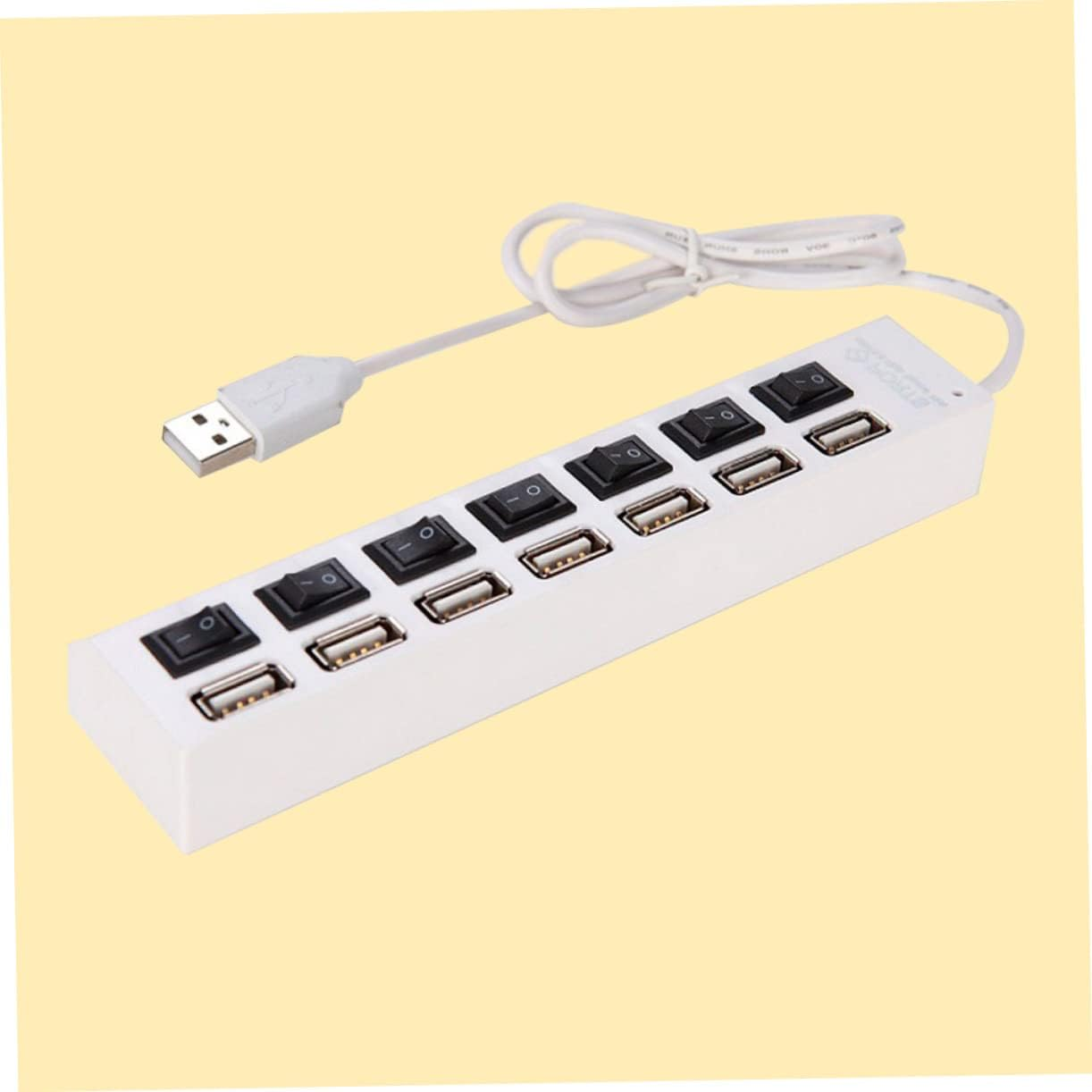 7 Laptop USB HUB Practical USB Splitter Daily Use USB HUB High Splitter Plug Four-Port USB Individual Hub Ultra Thin Laptop USB Hub for Laptop Portable White Socket image number 5
