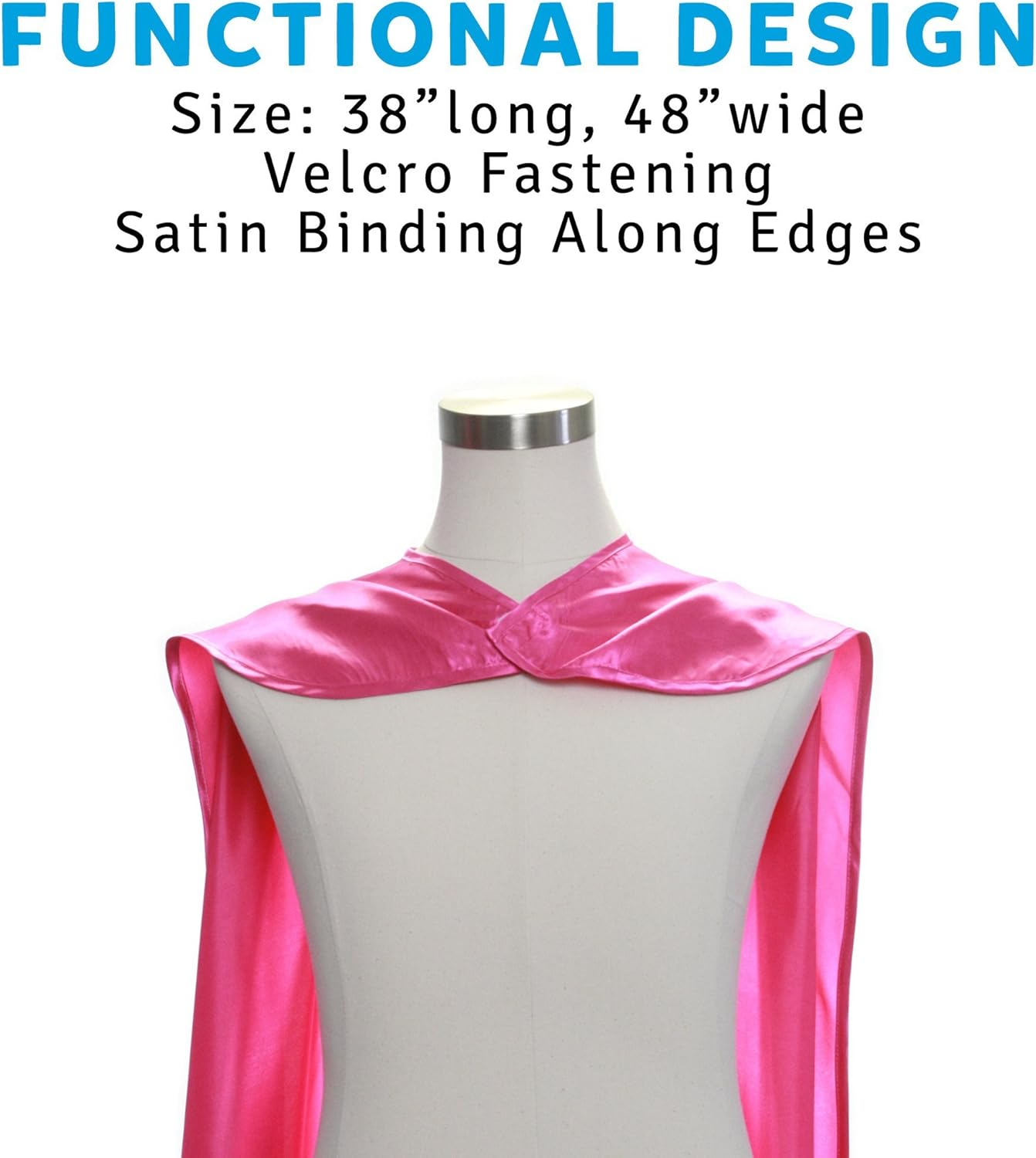 Everfan Women'S Polyester Satin Superhero Cape (38" LX48 W, Magenta) - Purple image number 7