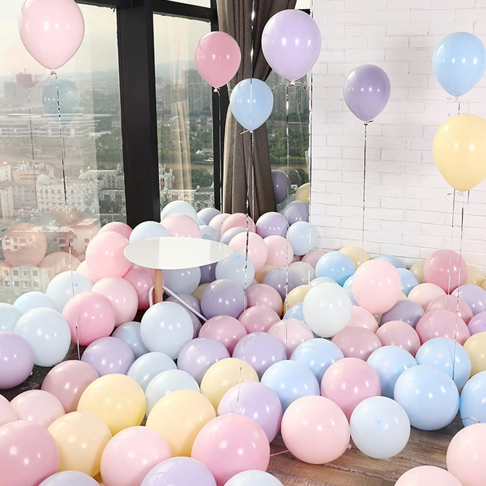 Party Pastel Balloons 100 Pcs 10" Macaron Candy Colored Latex Balloons for Birthday Wedding Engagement Anniversary Christmas Festival Picnic or Any Friends & Family Party Decorations - Multicolor image number 5